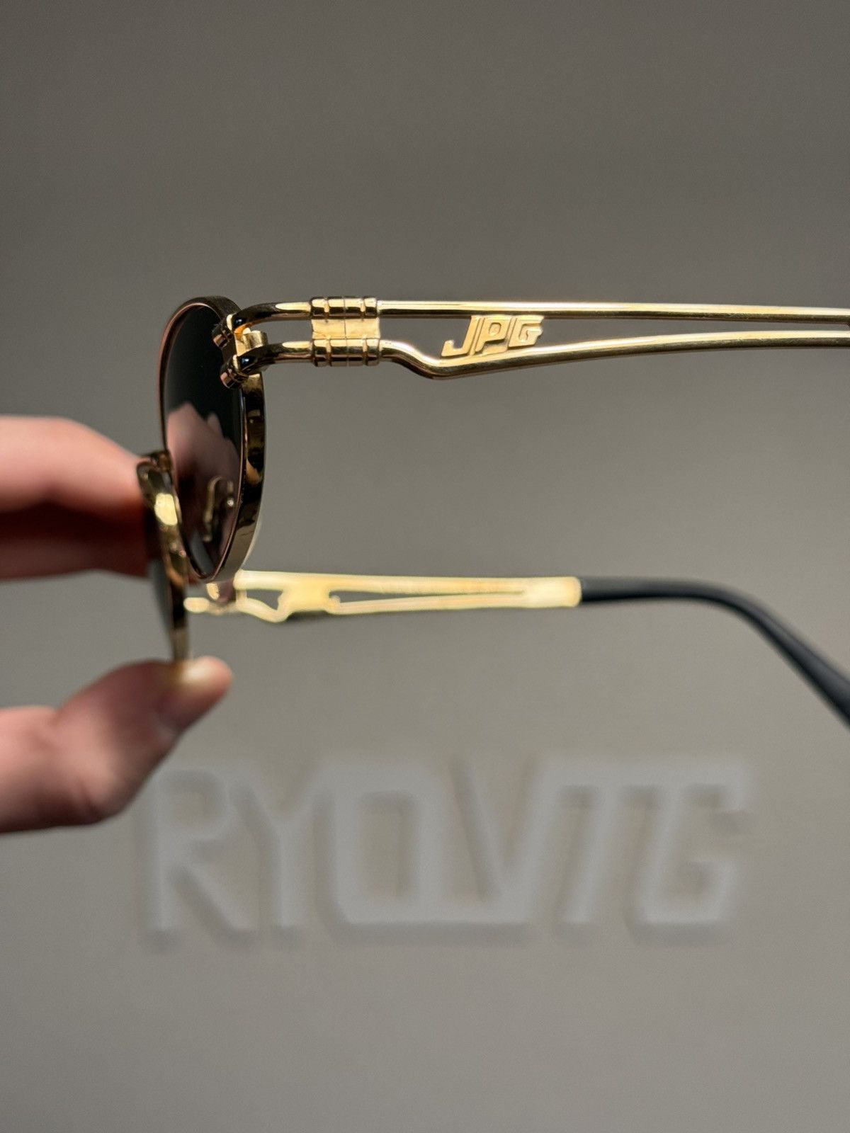 Jean Paul Gaultier Jean Paul Gaultier JPG Gold Double-Bar Oval Sunglasses Size ONE SIZE - 5 Thumbnail