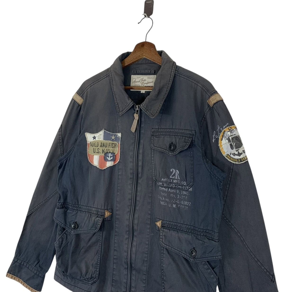 Avirex Vintage Avirex Armed Forces U.S. Navy Full Zip Jacket Size US L / EU 52-54 / 3 - 3 Thumbnail