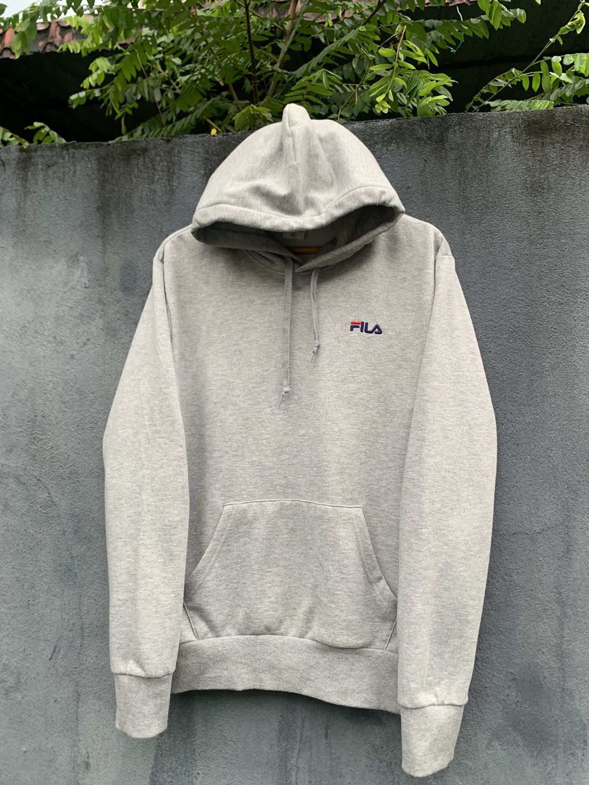 image of Fila Small Logo Grey Hoodie, Men's (Size Medium)