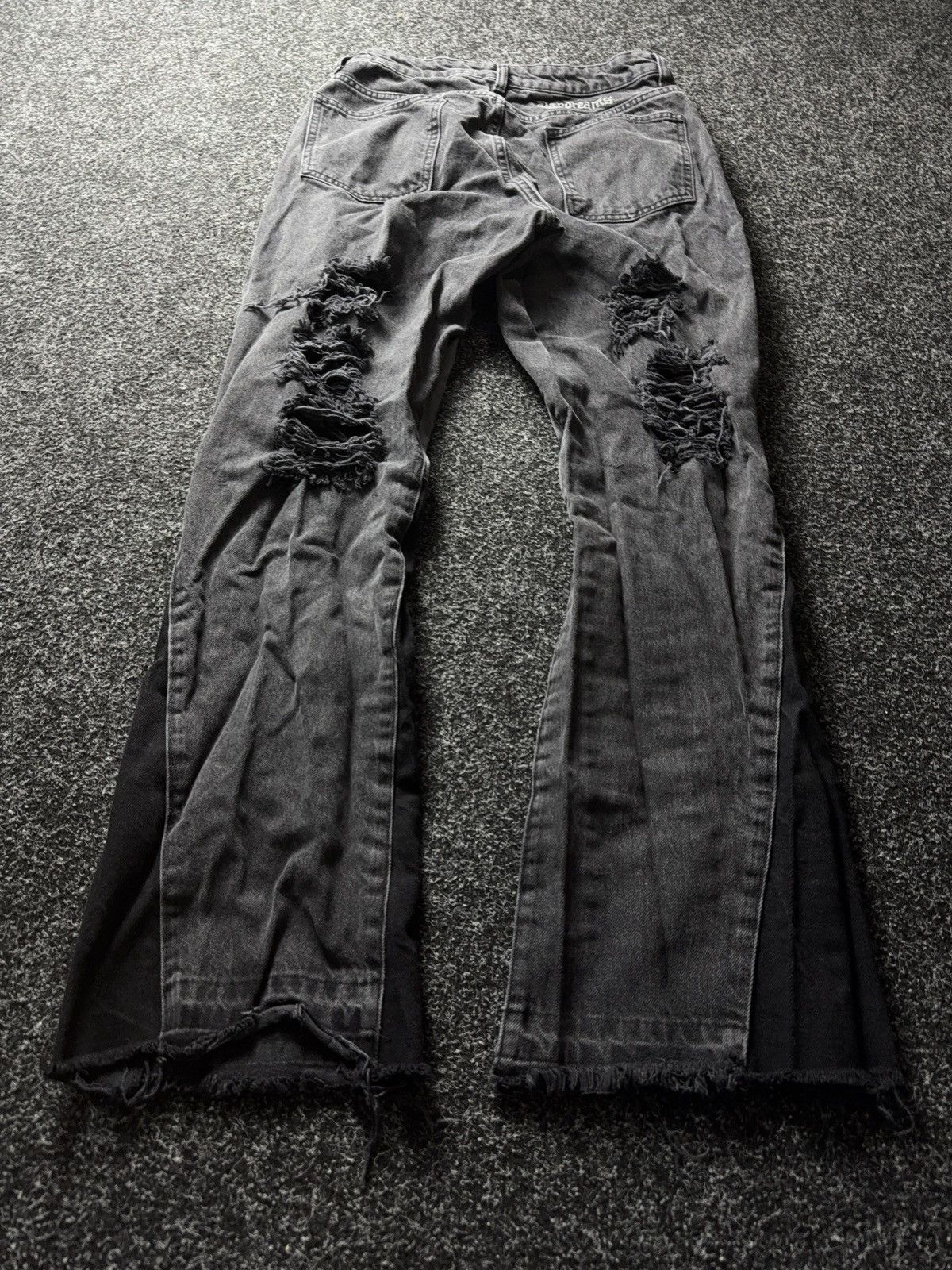 Japanese Brand Japanese Avant-Garde 00s Distressed Panel Jeans Wide Leg Y2K Size US 31 - 11 Thumbnail