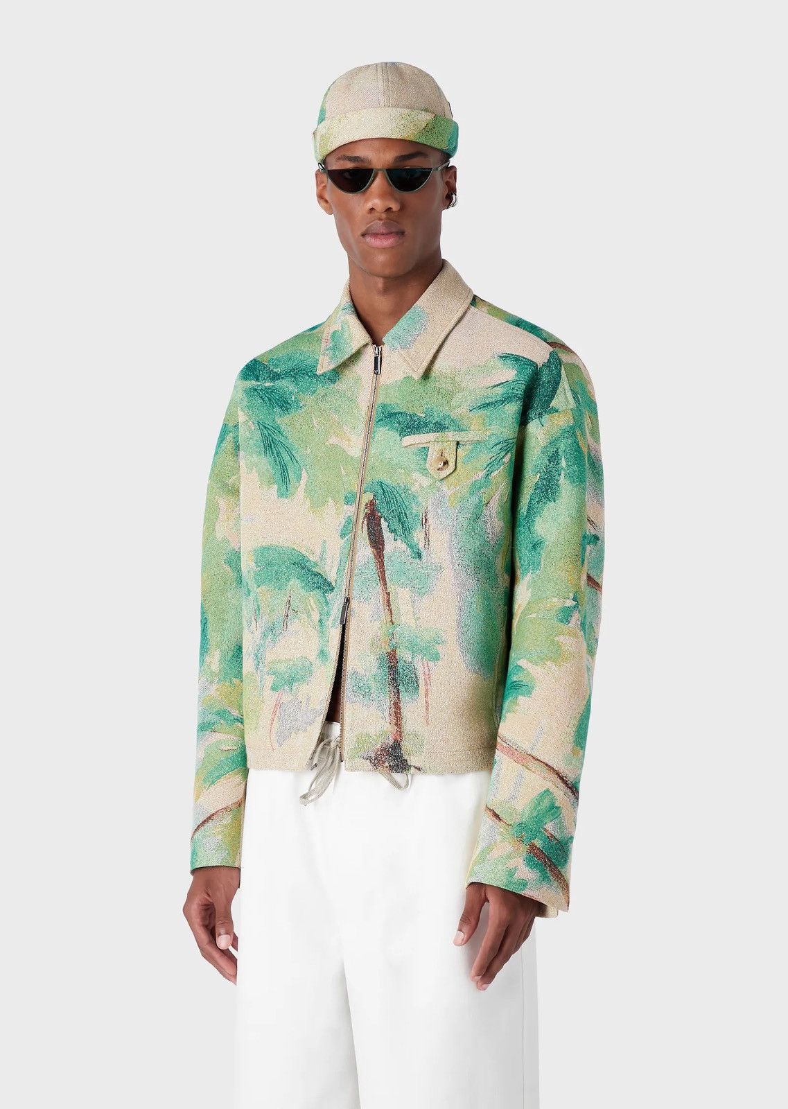 Emporio Armani !DS! FW22 Emporio Armani Green Palm Tree Summer Jacket Size US M / EU 48-50 / 2 - 8 Thumbnail