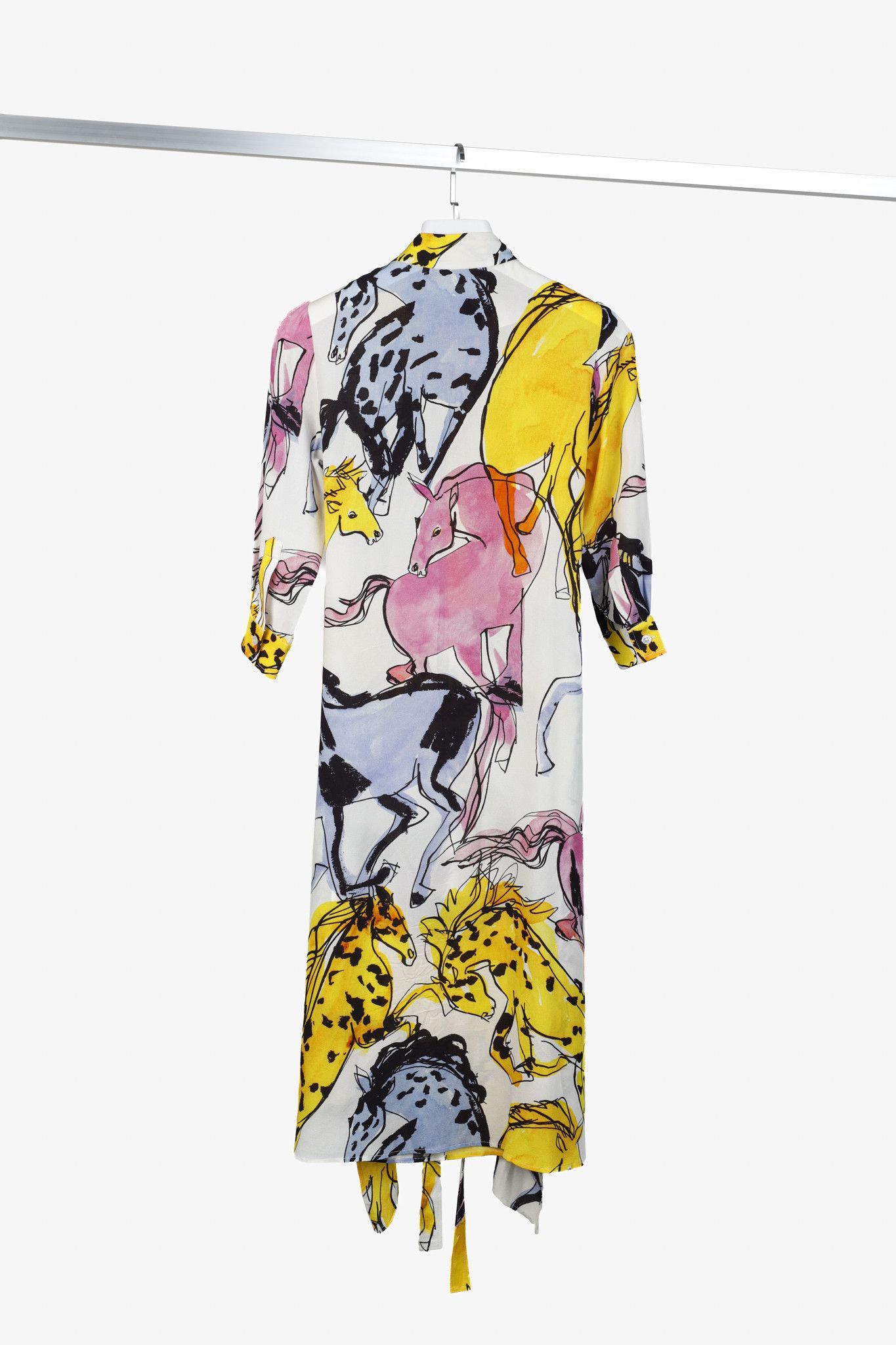 Stella McCartney Stella McCartney Resort 2020 White Horse-Print Midi Dress Size XS / US 0-2 / IT 36-38 - 2 Thumbnail
