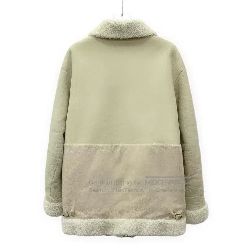 Loro Piana Loro Piana Off-white Collared Sheepskin Leather Zip Jacket Size XS / US 0-2 / IT 36-38 - 2 Thumbnail