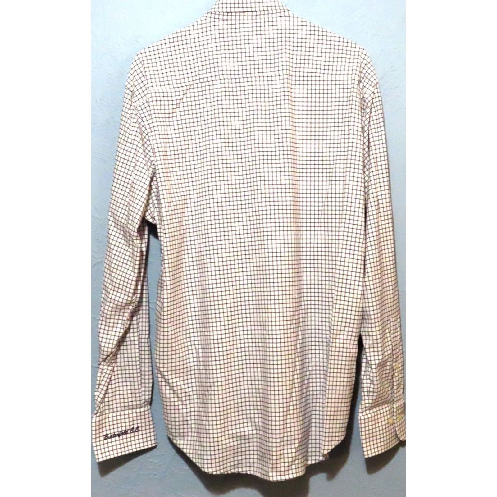 Peter Millar Peter Millar Button Down Shirt Men L White Nylon Spandex Check Short Sleeve Golf UV Wrinkle-Resistant Casual Business Dress Shirt Size 42R - 6 Thumbnail