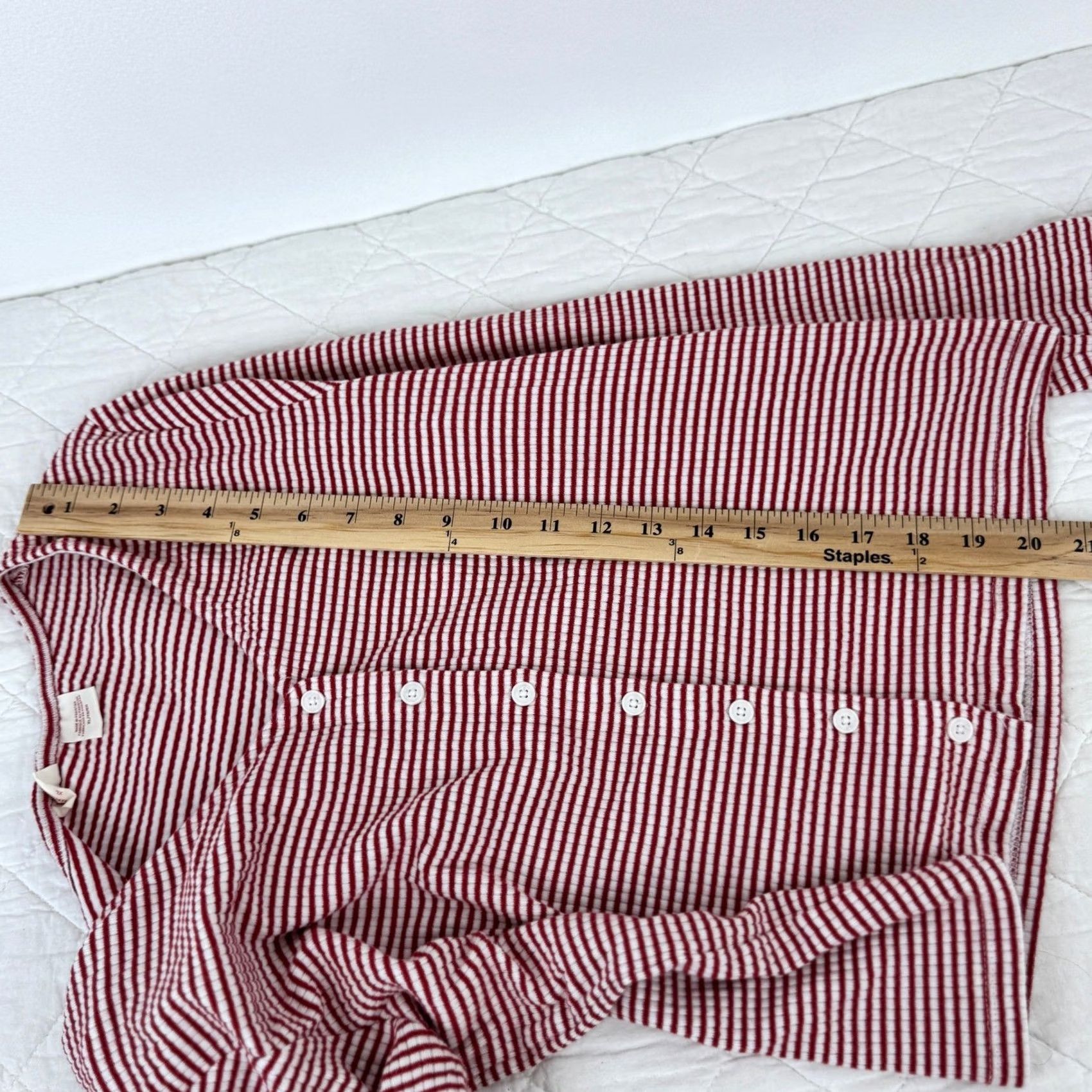 Levi's Levi's Shirt Red White Stripe Button Up Long Sleeve Top XL Womens Size XL / US 12-14 / IT 48-50 - 7 Thumbnail