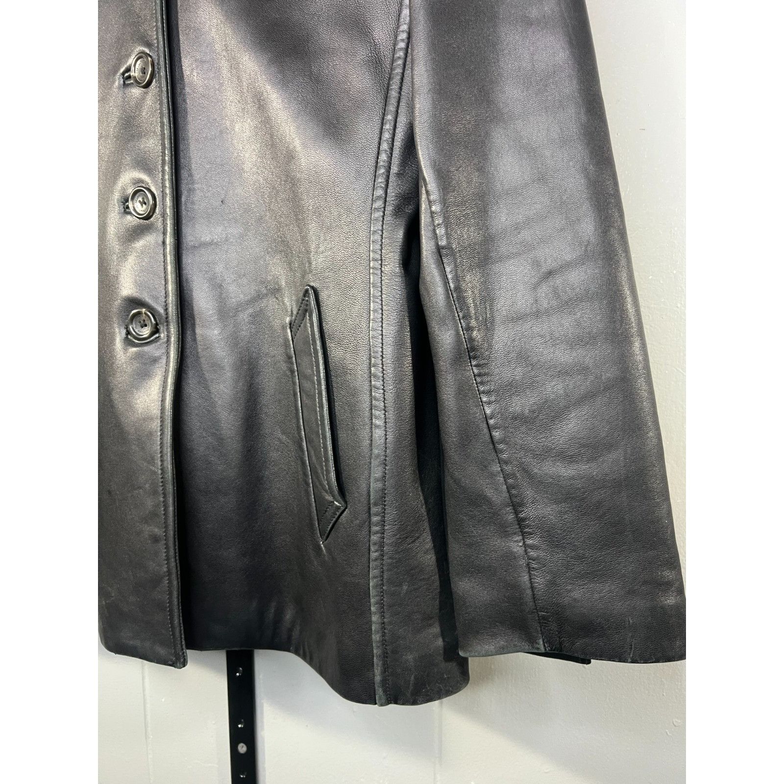 Andrew Marc Soft Marc New York Andrew Women MD button Black Leather Jack Size M / US 6-8 / IT 42-44 - 5 Thumbnail