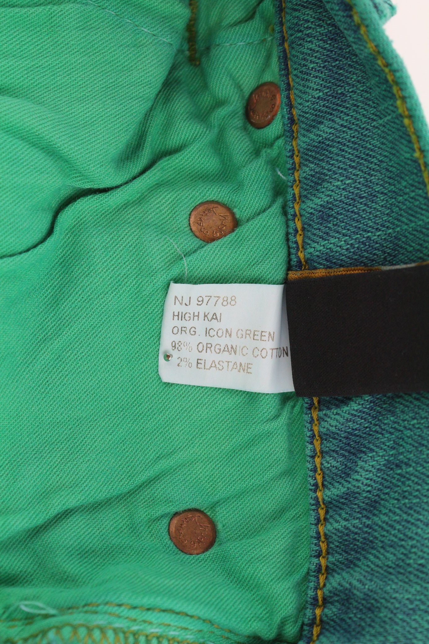 Nudie Jeans HIGH KAI W28/L34 Organic Icon Green Slim Zipped Denim 81630 Size US 28 / EU 44 - 8 Thumbnail