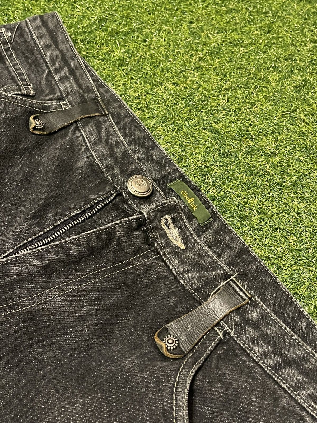 Obelisk Obelisk Black Crocodile Flared Jeans Size US 34 / EU 50 - 2 Thumbnail