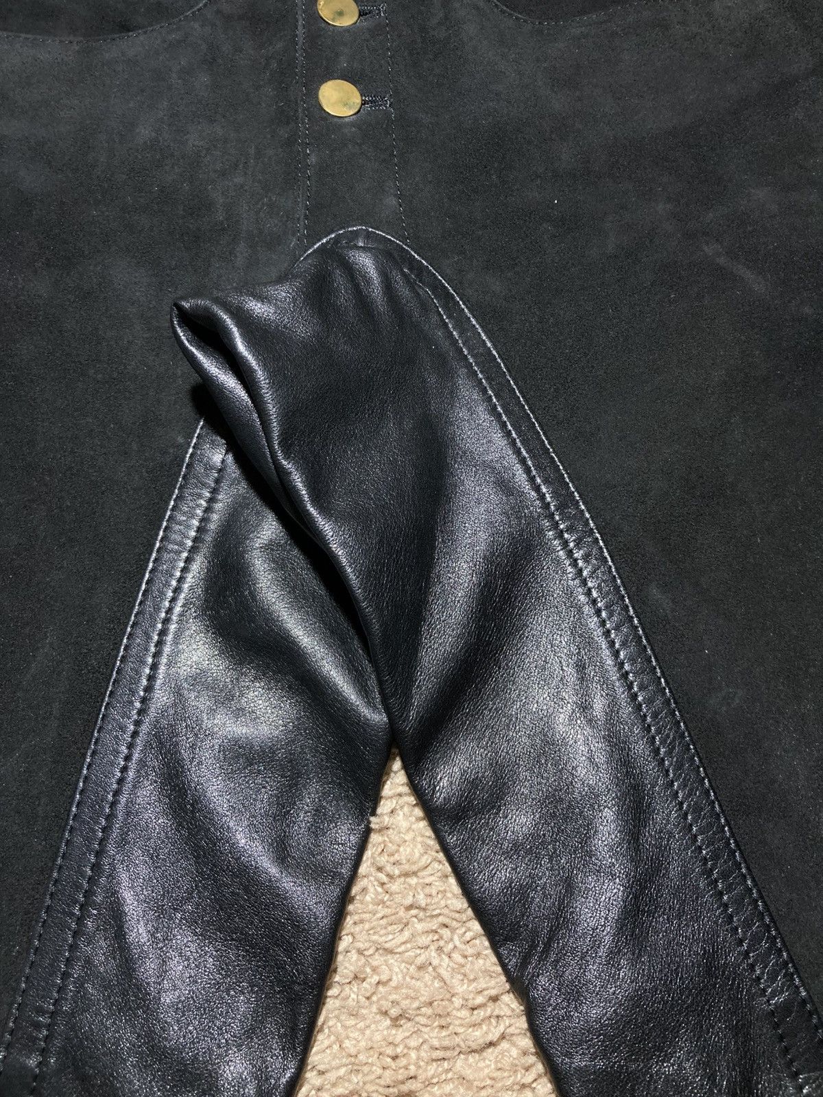Beauty Beast AW98 Beauty:Beast Suede Leather Rider Pants 1998 90s Cowboy Size US 32 / EU 48 - 5 Thumbnail