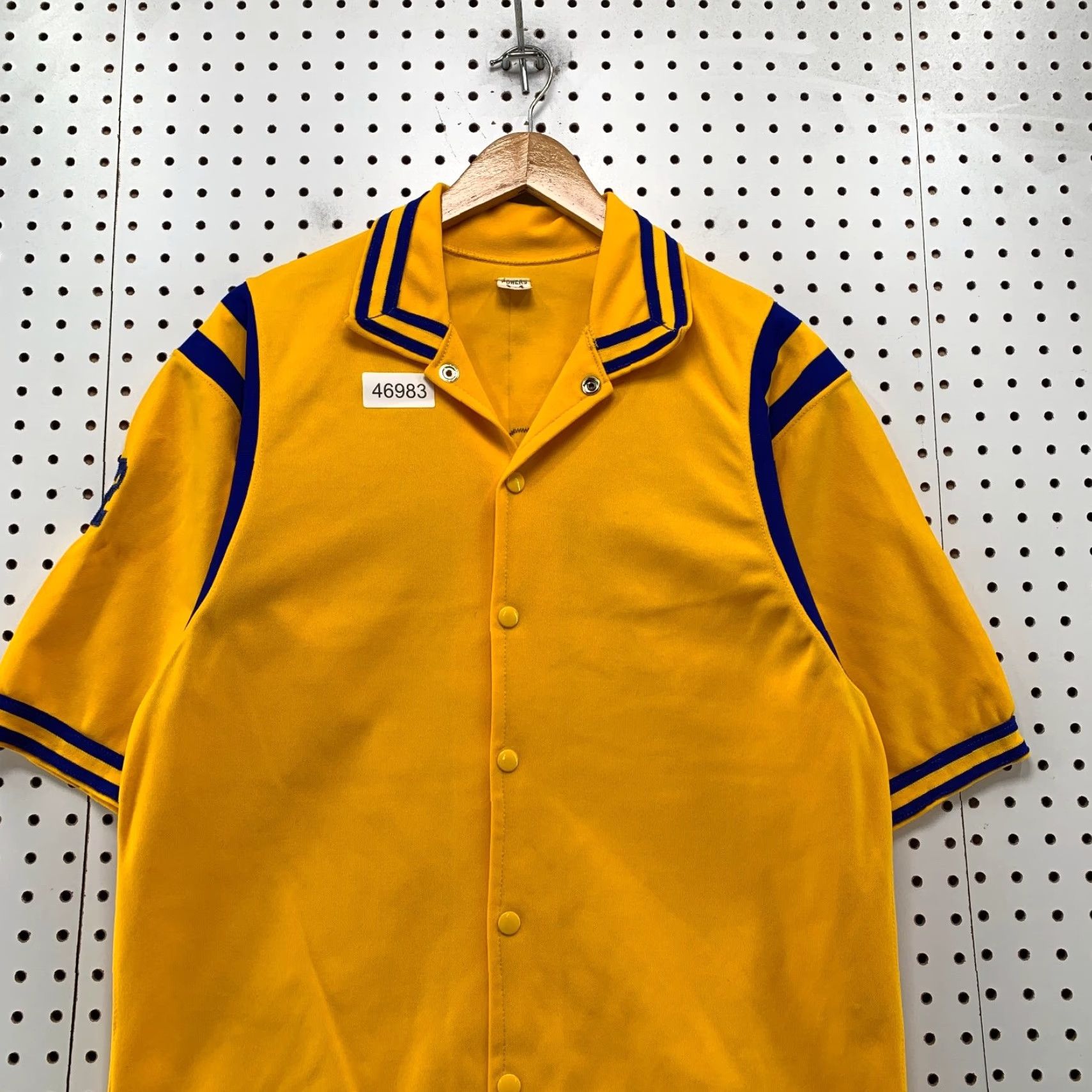 Vintage VINTAGE Powers Snap Shirt Mens M Yellow Basketball Warmup Jersey Size US M / EU 48-50 / 2 - 5 Thumbnail
