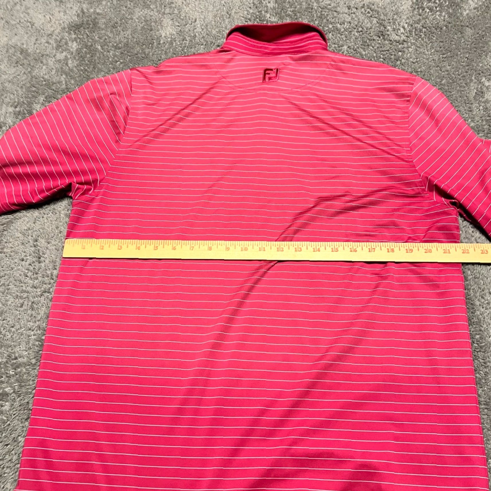 Footjoy Footjoy Polo Shirt Mens Medium Hot Pink Striped Golf Short Sleeve Size US M / EU 48-50 / 2 - 6 Thumbnail