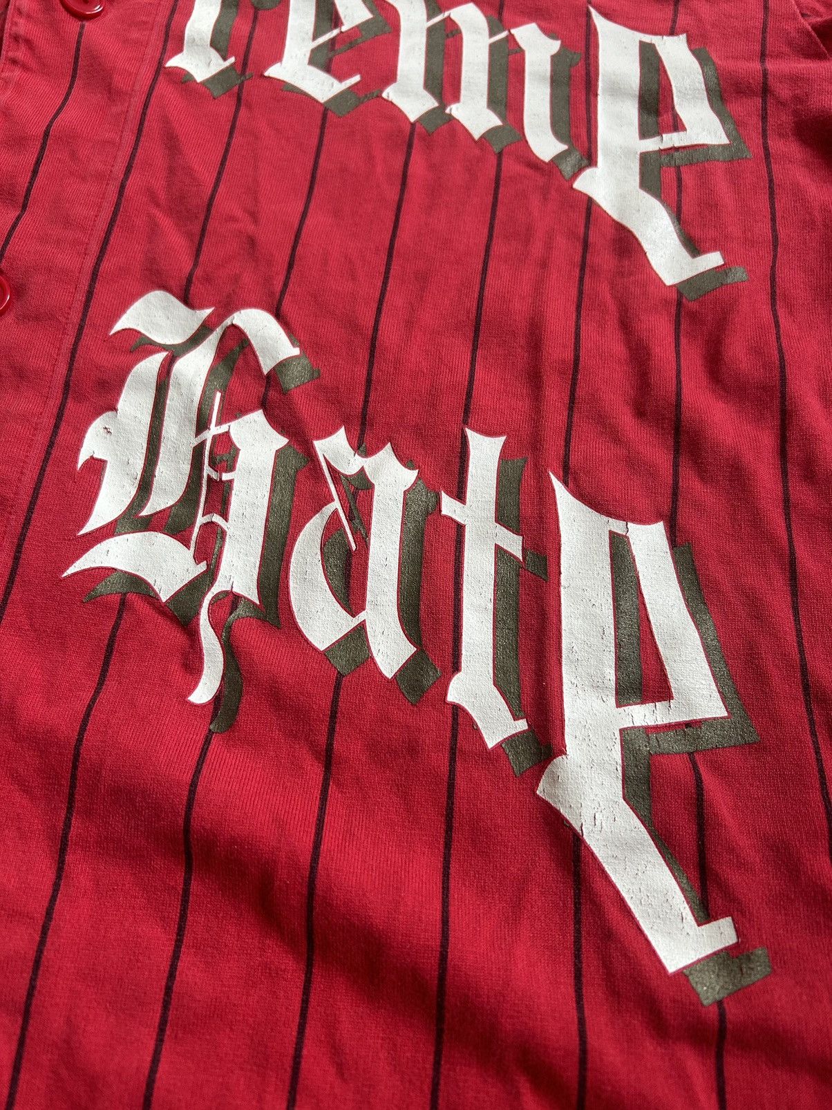 Supreme Red Supreme 2019 Love Hate Baseball Jersey Size Large FW19 Size US L / EU 52-54 / 3 - 7 Thumbnail