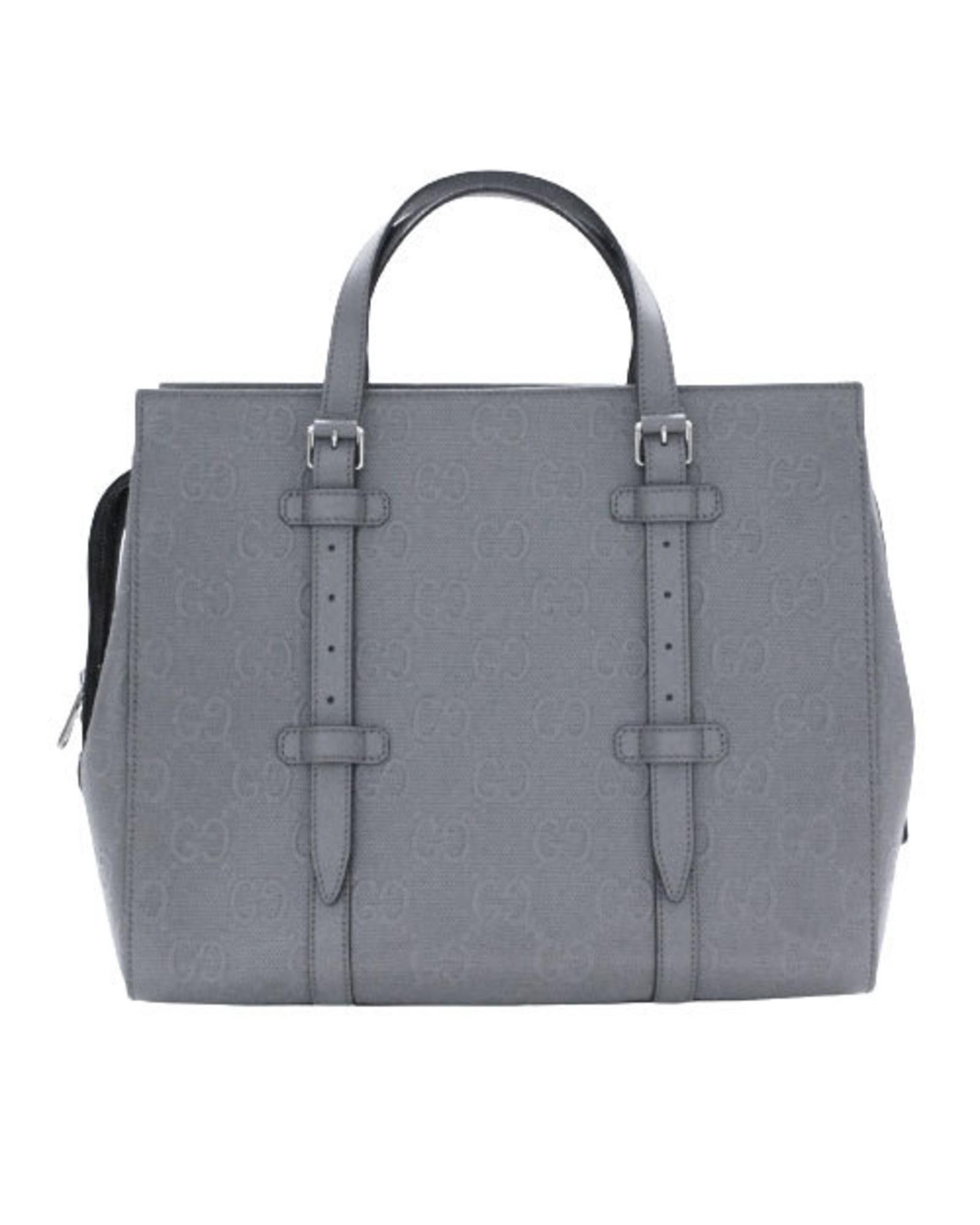 image of Grey Leather Gucci GG Embosse Handbag, Women's