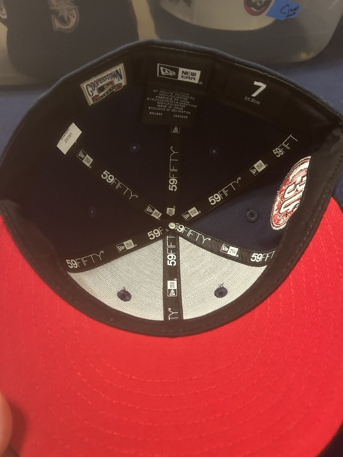 New Era Navy/black/red Toronto Blue Jays New Era Fitted Hat Size 7 Size ONE SIZE - 3 Thumbnail