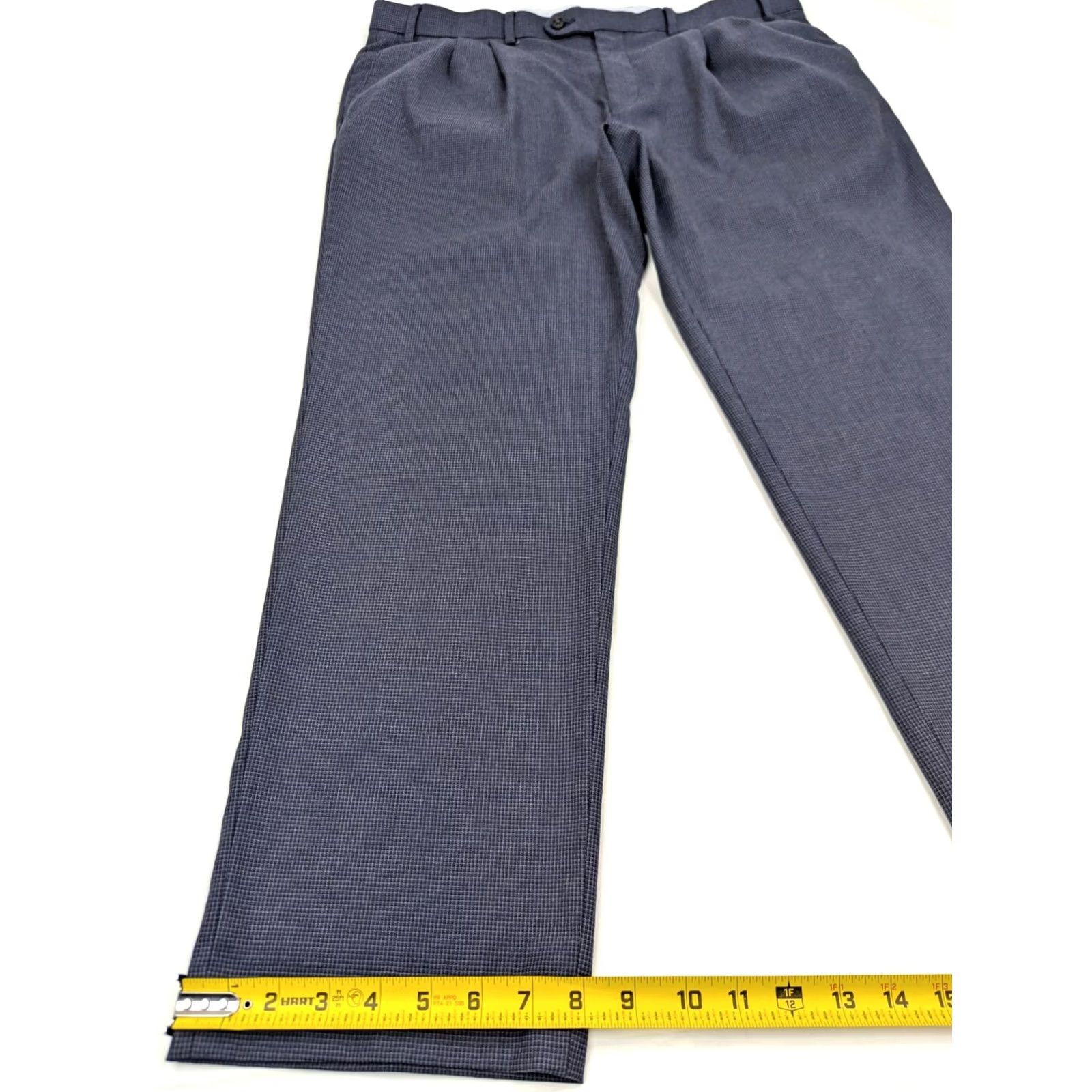 Ralph Lauren RALPH LAUREN Gingham Check Pleated Dress Trouser Pants Men 38x30 Navy Blue Boys? No, Men's. Size US 38 / EU 54 - 2 Thumbnail