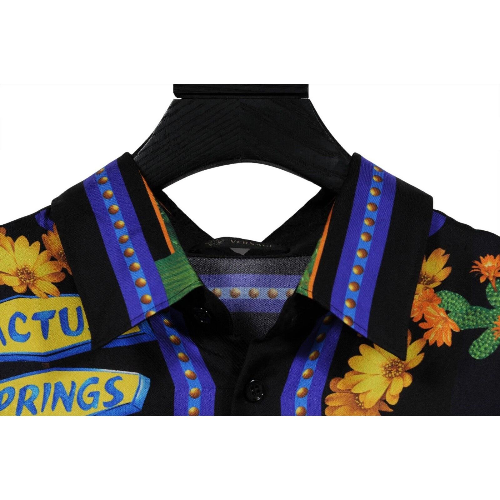 Versace Silk Palm Springs Desert Cactus Button Down Shirt IT 42 Size US M / EU 48-50 / 2 - 8 Thumbnail