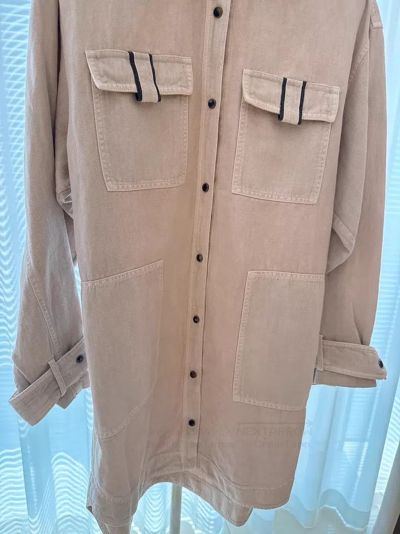 Brunello Cucinelli Brunello Cucinelli Pearl Decorated Shirt Style Cotton Line Size XXS / US 00 / IT 34 - 3 Thumbnail