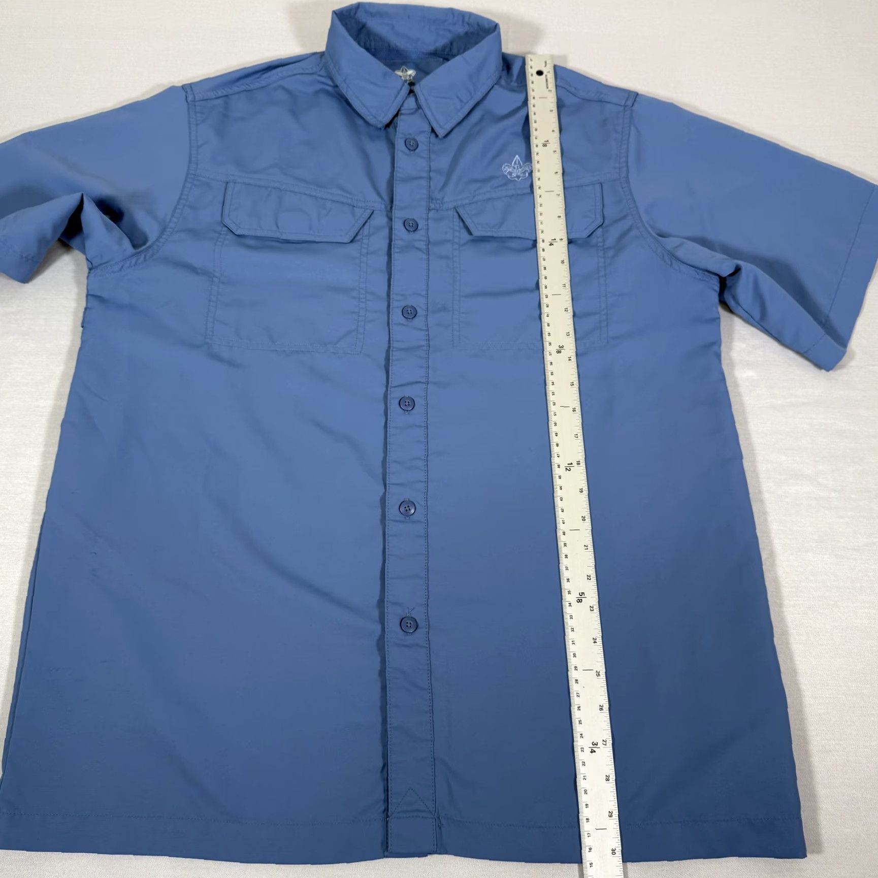 Vintage Boy Scouts Shirt Mens Medium Blue Uniform Microfiber Vented Short Sleeve BSA Size US M / EU 48-50 / 2 - 6 Thumbnail