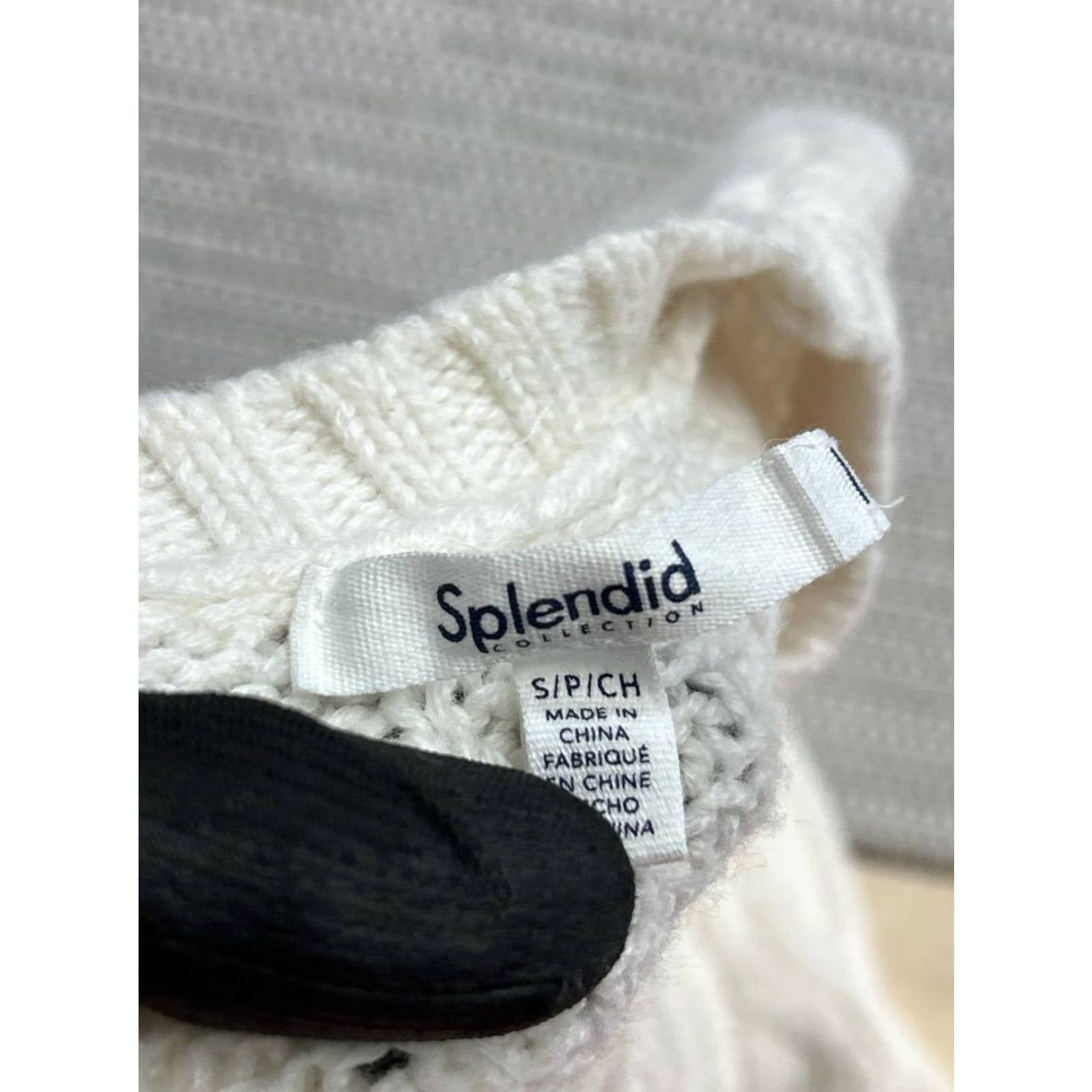 Splendid Womens Small White Cable Knit Pullover Sweater Splendid Classic Pullover Solid Knit Crew Neck Casual Moyen Size S / US 4 / IT 40 - 3 Thumbnail