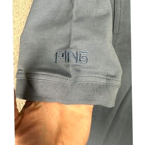 Vintage Ping Collection Golf Polo Shirt Mens Large Dusk Blue Rugby Athletic Solid Cotton Lycra Spandex Size US L / EU 52-54 / 3 - 7 Thumbnail