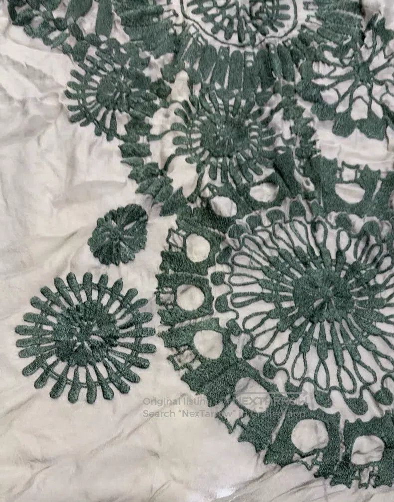 Dries Van Noten Dries Van Noten Green Embroidered Scarf Size ONE SIZE - 5 Thumbnail