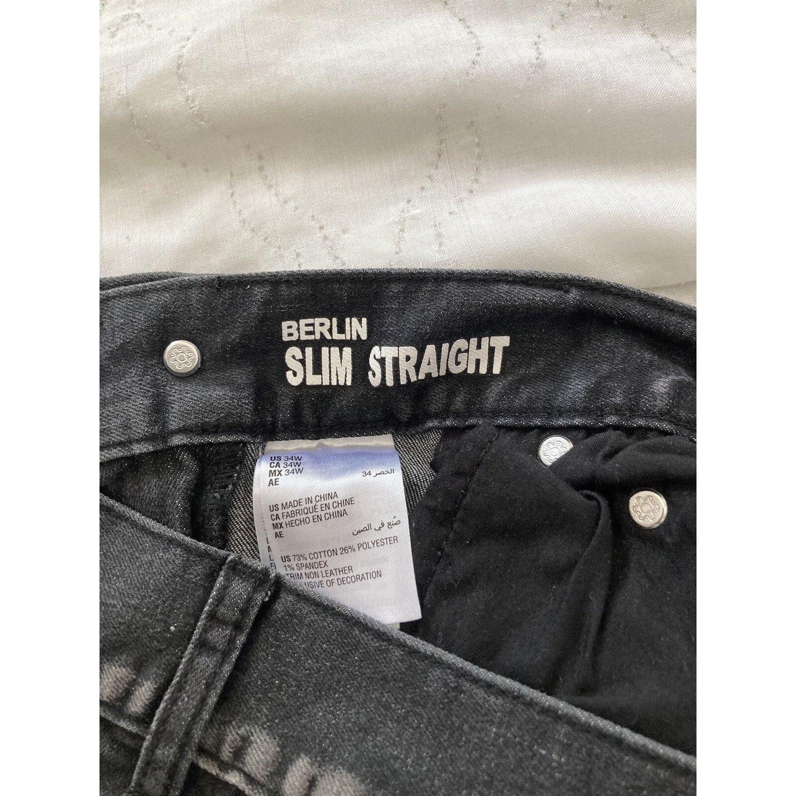 I.N.C INC International Concepts Berlin Slim Straight Jeans 34W Size US 34 / EU 50 - 4 Thumbnail