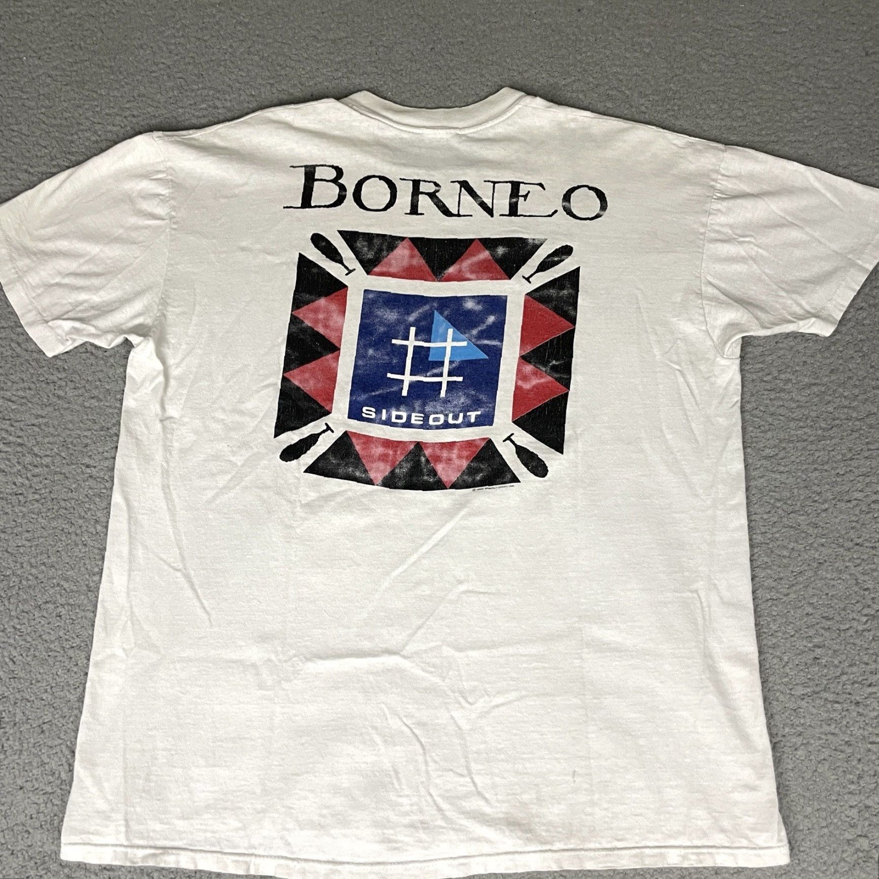 Sideout VINTAGE Sideout T Shirt Adult XL White Sports 80s USA Distressed Borneo Faded Mens Regular Size US XL / EU 56 / 4 - 5 Thumbnail