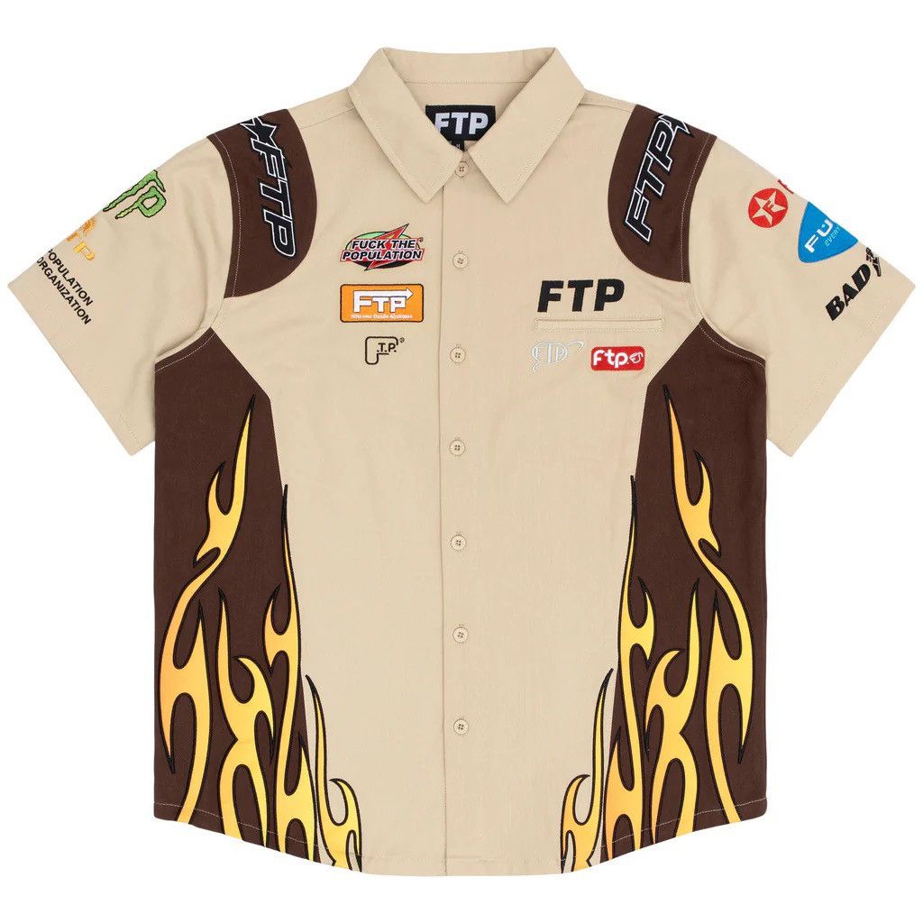 Fuck The Population FTP Raceway Button Up Shirt Size: XL Brand New Preorder Size US XL / EU 56 / 4 - 1 Thumbnail