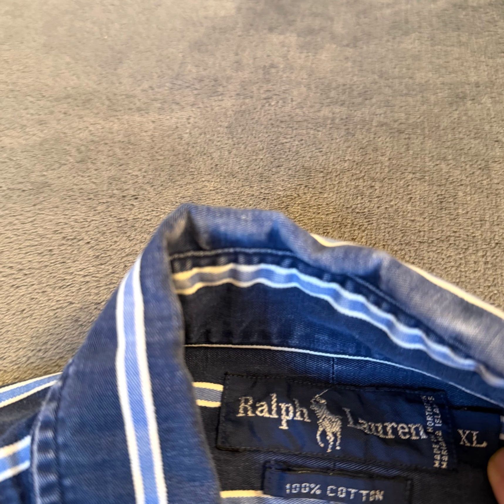 Ralph Lauren VINTAGE? No. Ralph Lauren Striped Button Down Shirt Blue White Long Sleeve Mens XL Regular Size US XL / EU 56 / 4 - 3 Thumbnail