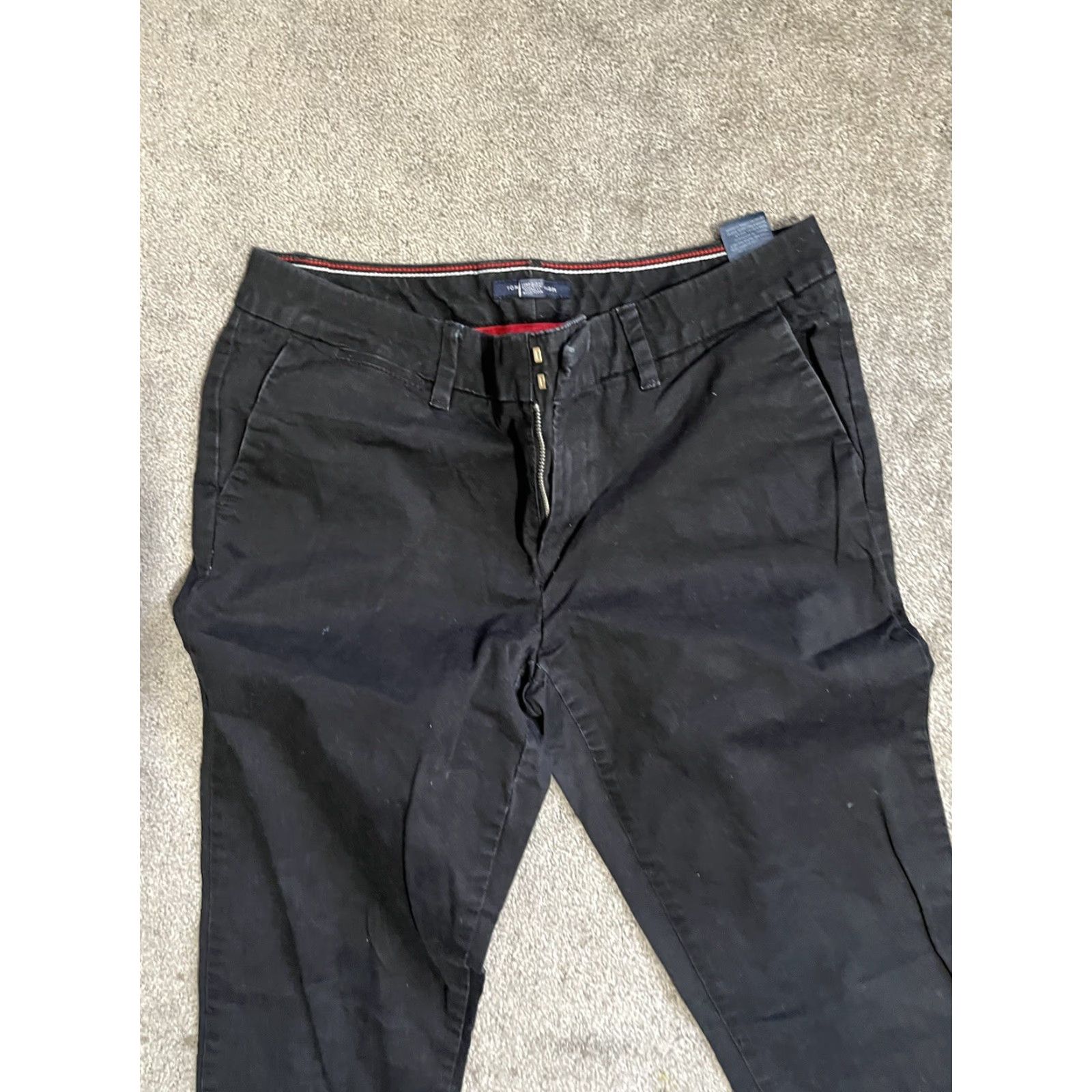 Tommy Hilfiger TOMMY HILFIGER Women's Pants Chino Size 6 Black Solid Print Size 28" / US 6 / IT 42 - 2 Thumbnail