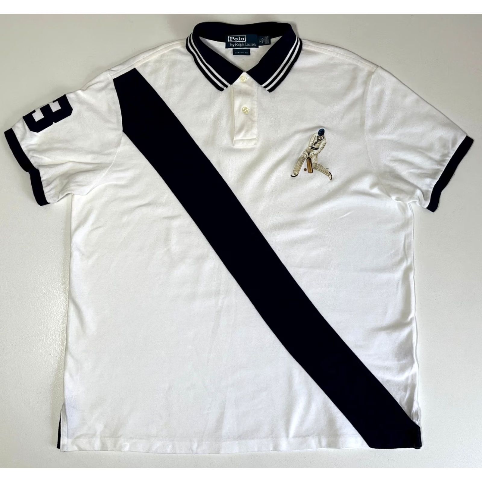Polo Ralph Lauren Men's Polo Ralph Lauren Cricket Polo Shirt Stripe Embroidery Sz XL Size US XL / EU 56 / 4 - 3 Thumbnail