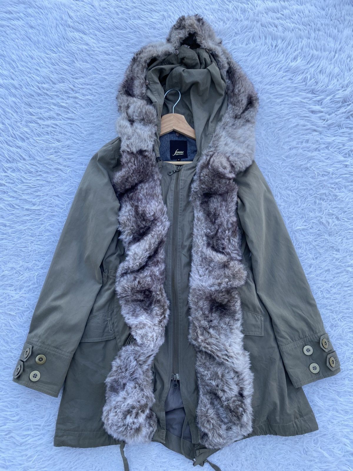 Tornado Mart Rare Femme Tornado Mart Faux Fur Frill Hooded Coat Jacket Size S / US 4 / IT 40 - 5 Thumbnail