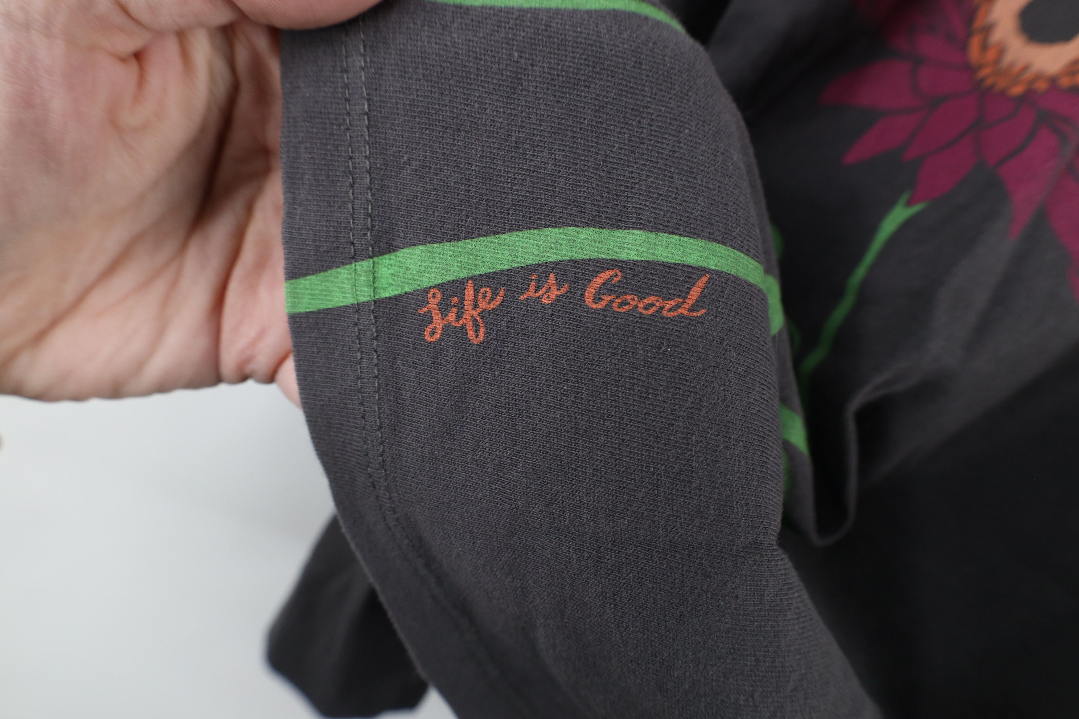 Life is Good × Vintage Life Is Good Spell Out Flower Long Sleeve T-Shirt Gray Size M / US 6-8 / IT 42-44 - 6 Thumbnail