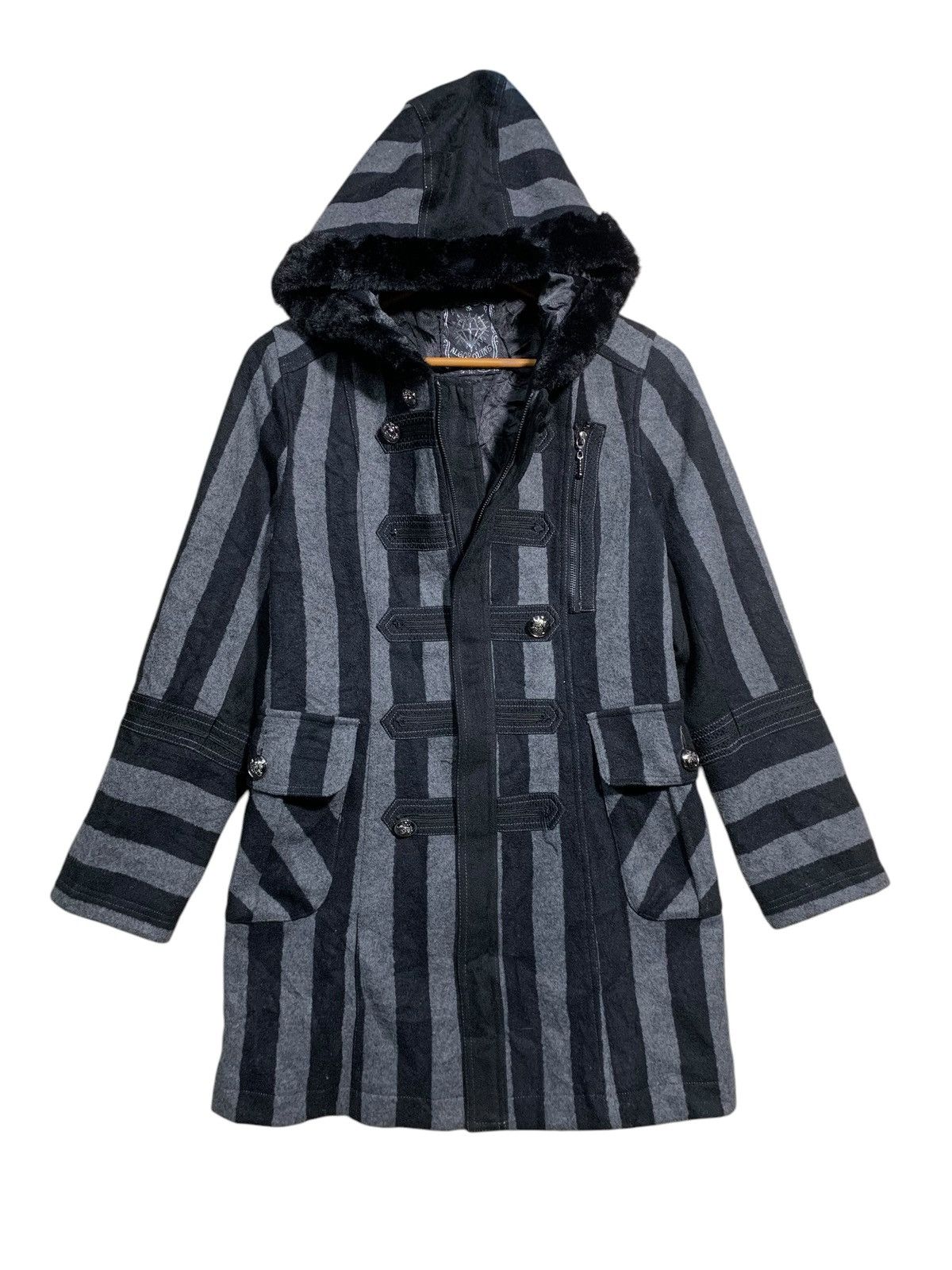Japanese Brand 🔥ALGONQUINS STRIPES GOTH HOODIE JACKETS Size M / US 6-8 / IT 42-44 - 1 Thumbnail