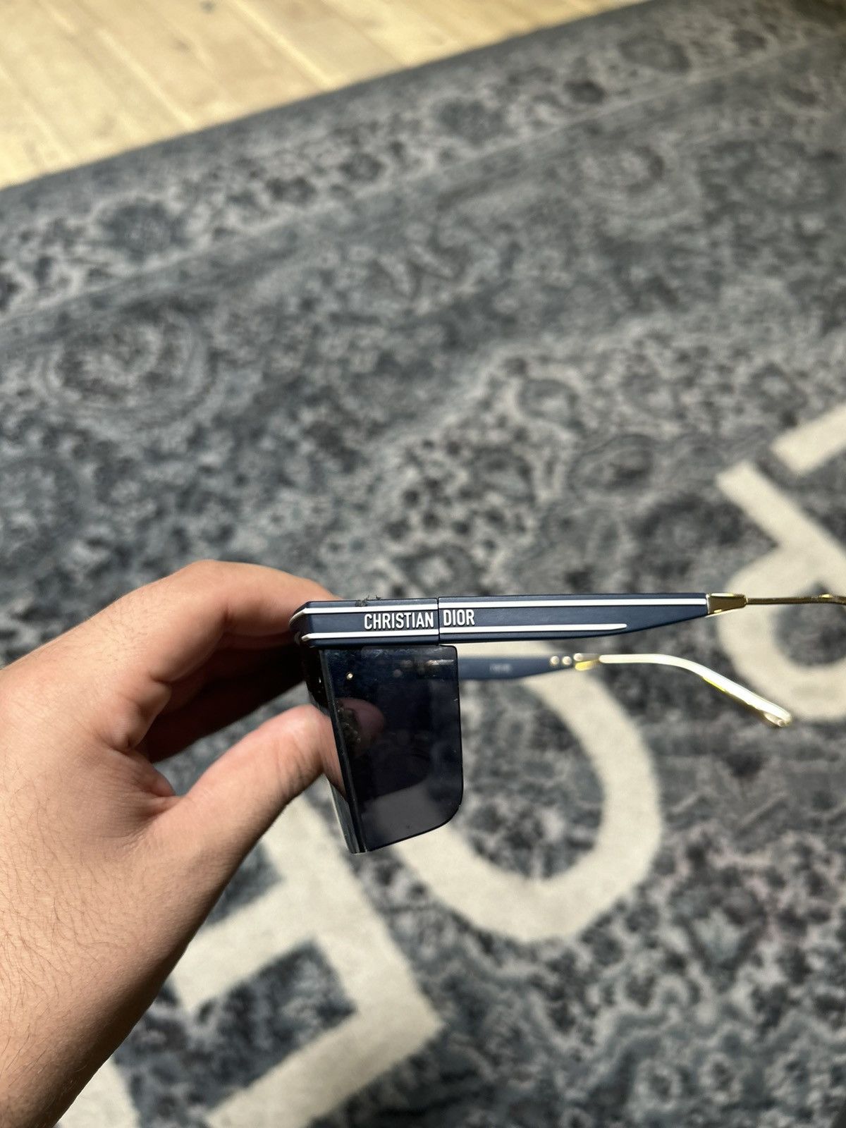 Dior Christian Dior Blue Oblique Mask Sunglasses Size ONE SIZE - 7 Thumbnail