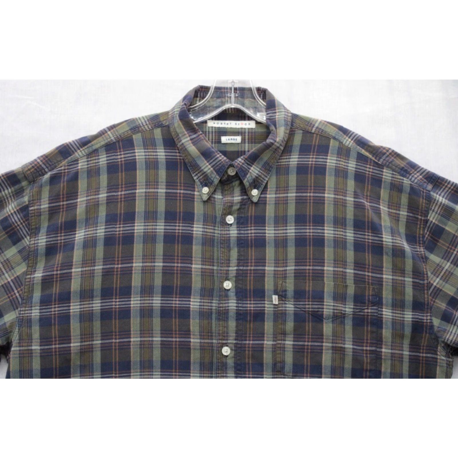 Vintage Robert Stock Shirt Mens Large Long Sleeve Button-Down Green Plaid Preppy City Classic Retro Modern Shirt Size US L / EU 52-54 / 3 - 2 Thumbnail