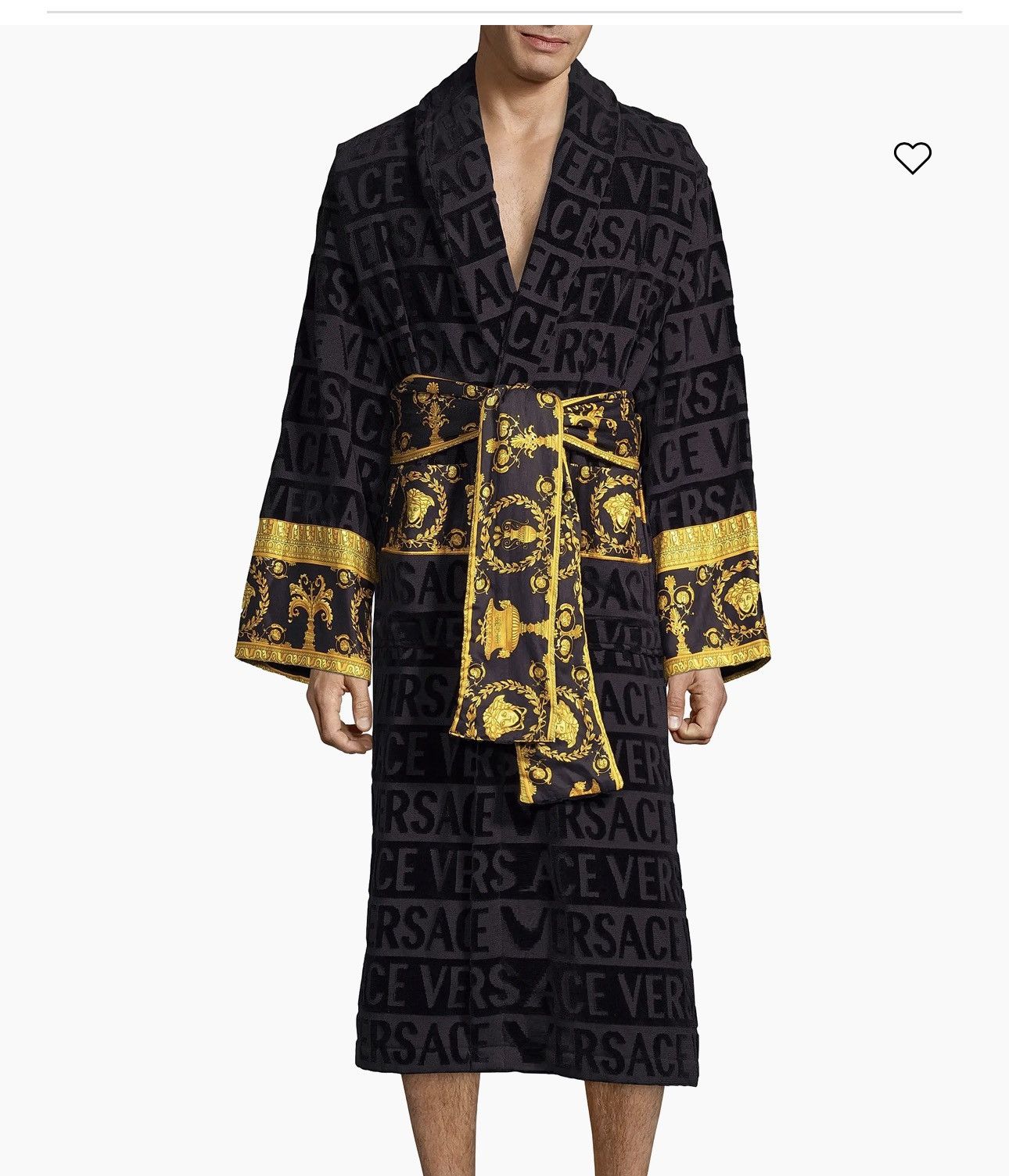 Versace Versace black & yellow bathrobe Never used Authentic Size L / US 10 / IT 46 - 1 Thumbnail