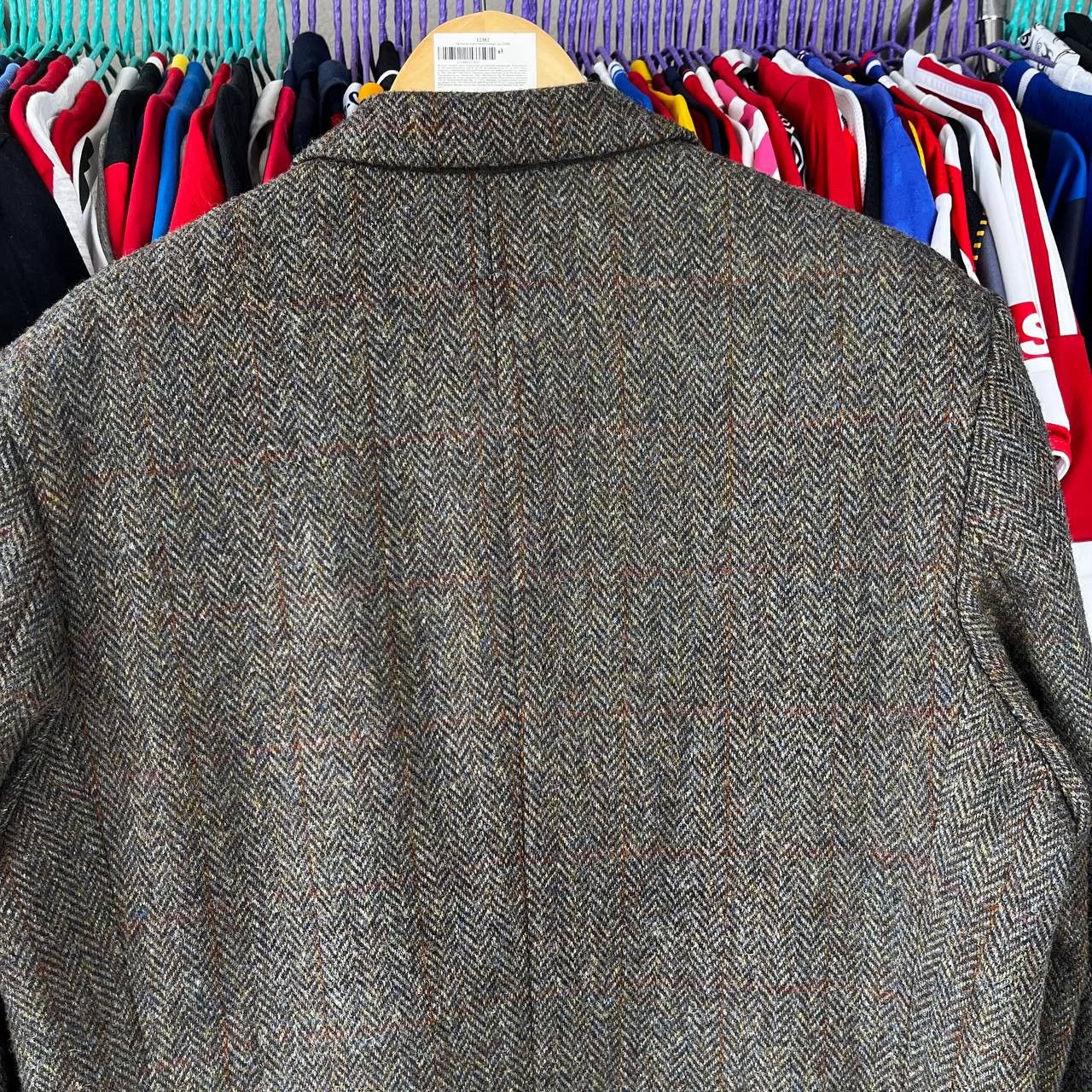 Harris Tweed Harris Tweed Herringbone Brown Wool Coat Blazer Jacket Size 42R - 9 Thumbnail