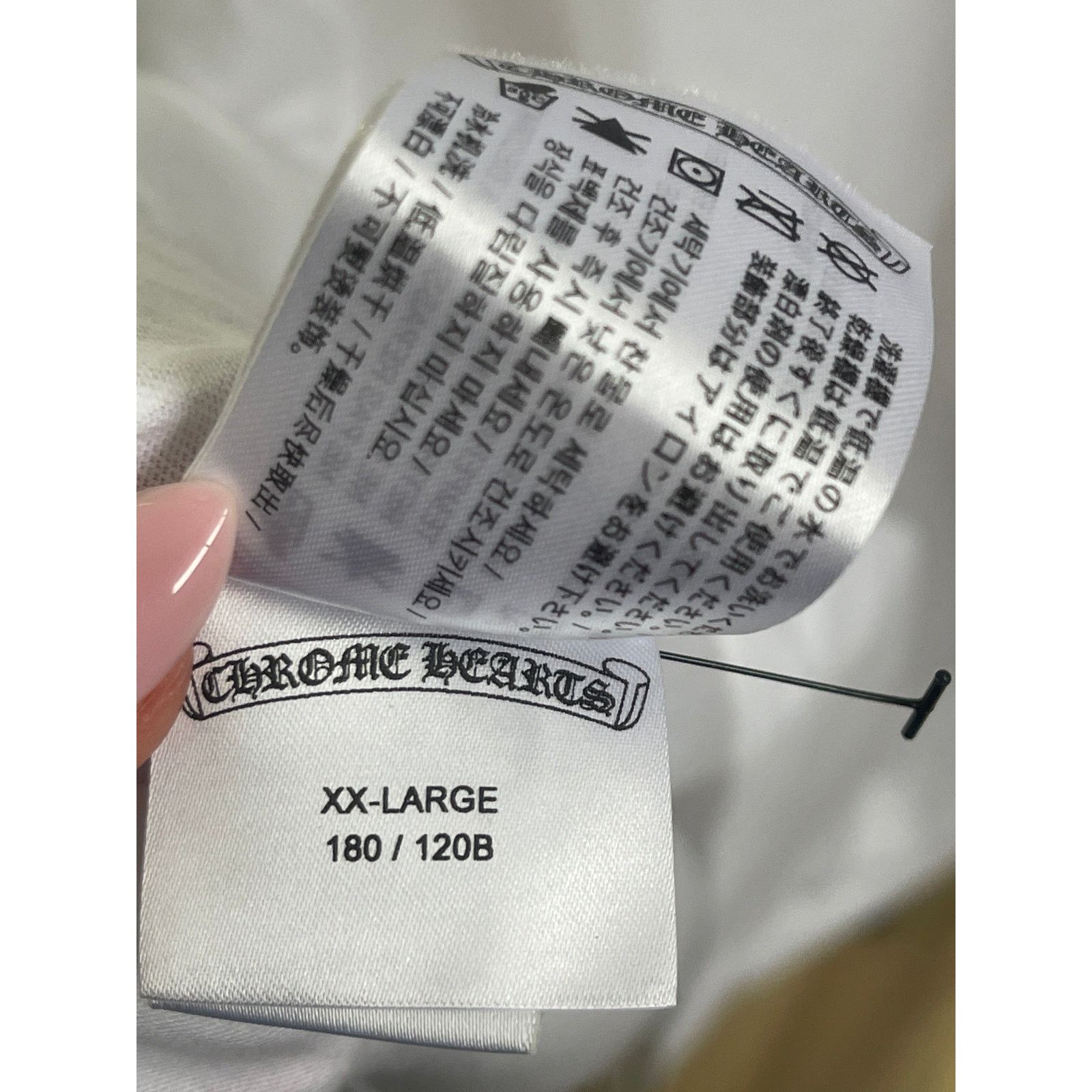 Chrome Hearts Chrome Hearts Blue Neck Logo White L/S Shirt - Size XXL Size US XXL / EU 58 / 5 - 3 Thumbnail