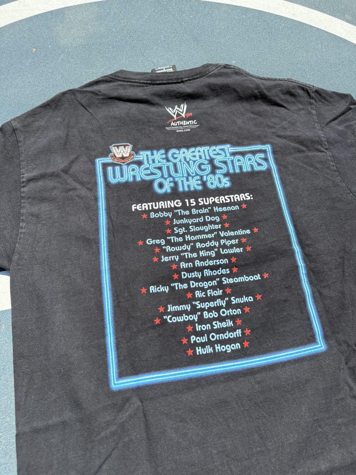 WWE Vintage 2002 WWF Greatest Wrestling Stars Of The 80s Tshirt. Size US L / EU 52-54 / 3 - 7 Thumbnail