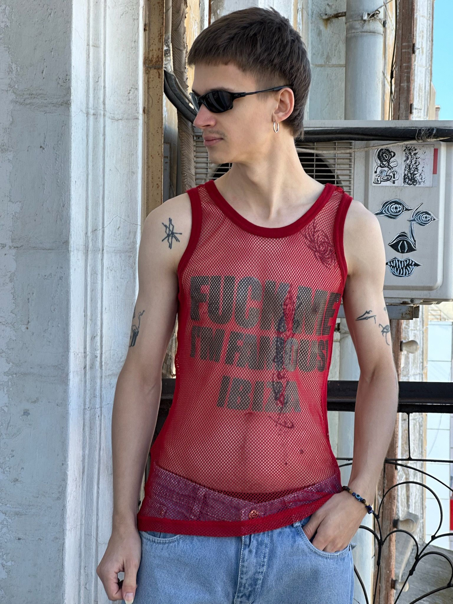 Vintage Vintage Ibiza tank mesh fuck me I am famous sexy porn techno Size US M / EU 48-50 / 2 - 2 Thumbnail