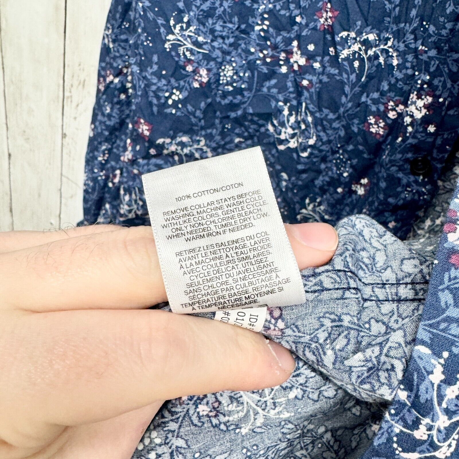 Express Express Dress Shirt M Floral Blue Button Down Long Sleeve Size US M / EU 48-50 / 2 - 4 Thumbnail