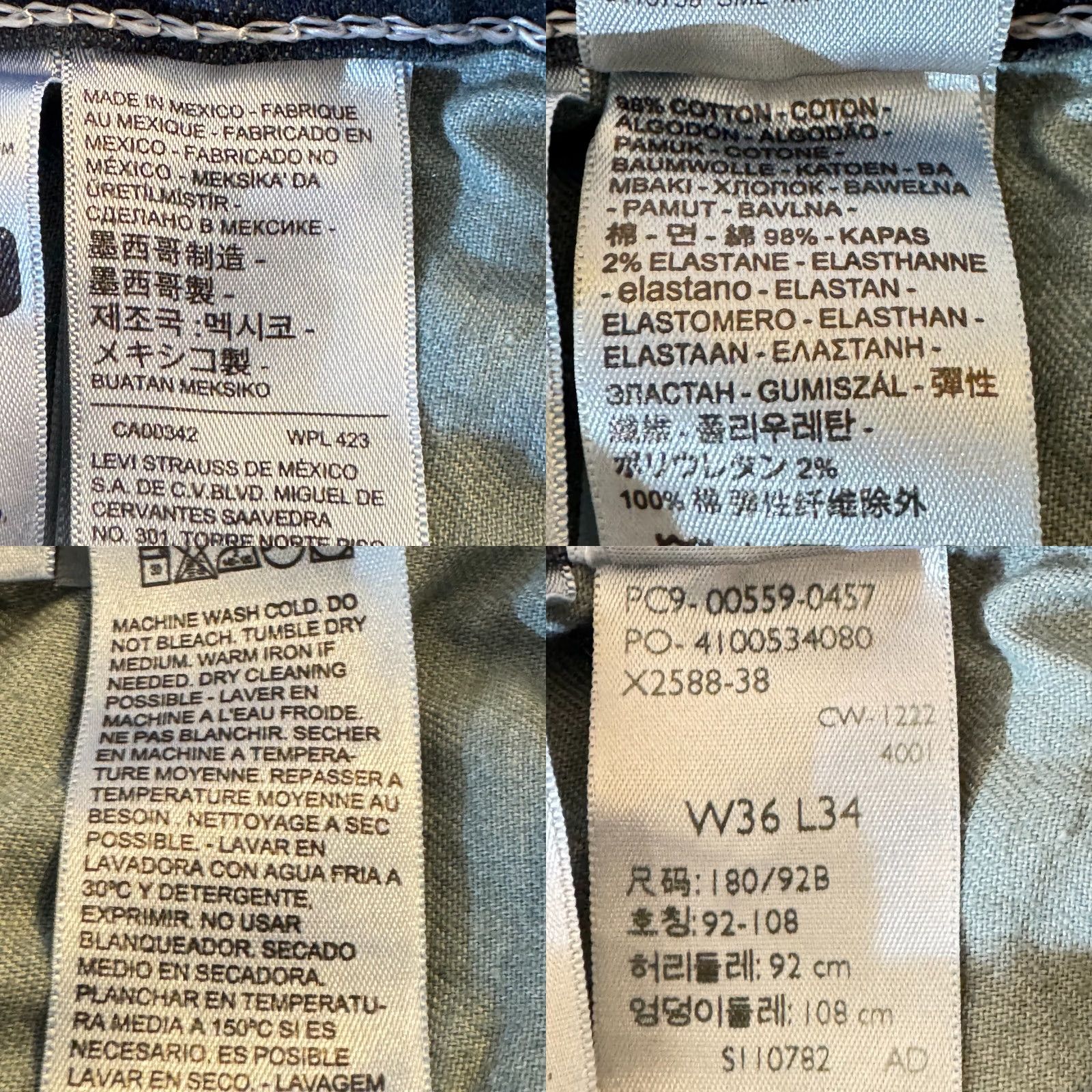 Levi's Levi’s 559 Jeans Men’s 36 x 34 Blue Denim Relaxed Fit High-Rise Straight Leg (Zipper Fly) Size US 36 / EU 52 - 9 Thumbnail