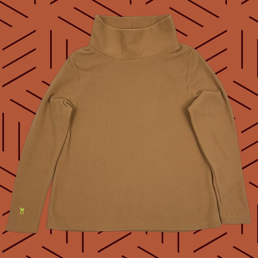 Vintage Dudley Stephens Vello Fleece Cobble Hill Sweater Womens L Brown Turtleneck Comfy Size L / US 10 / IT 46 - 1 Thumbnail