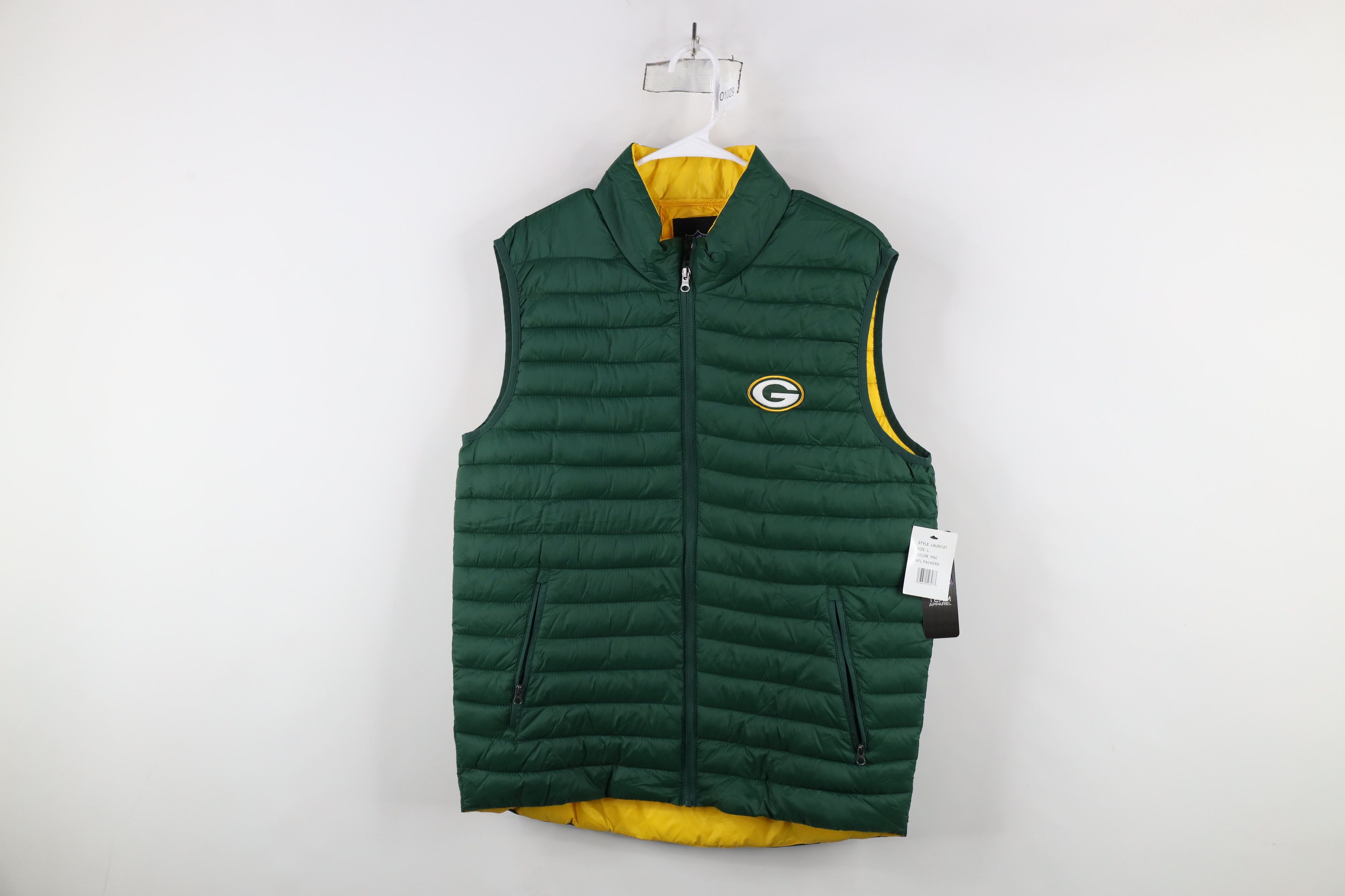 Vintage New Green Bay Packers Football Puffer Vest Jacket Green Size US L / EU 52-54 / 3 - 1 Thumbnail
