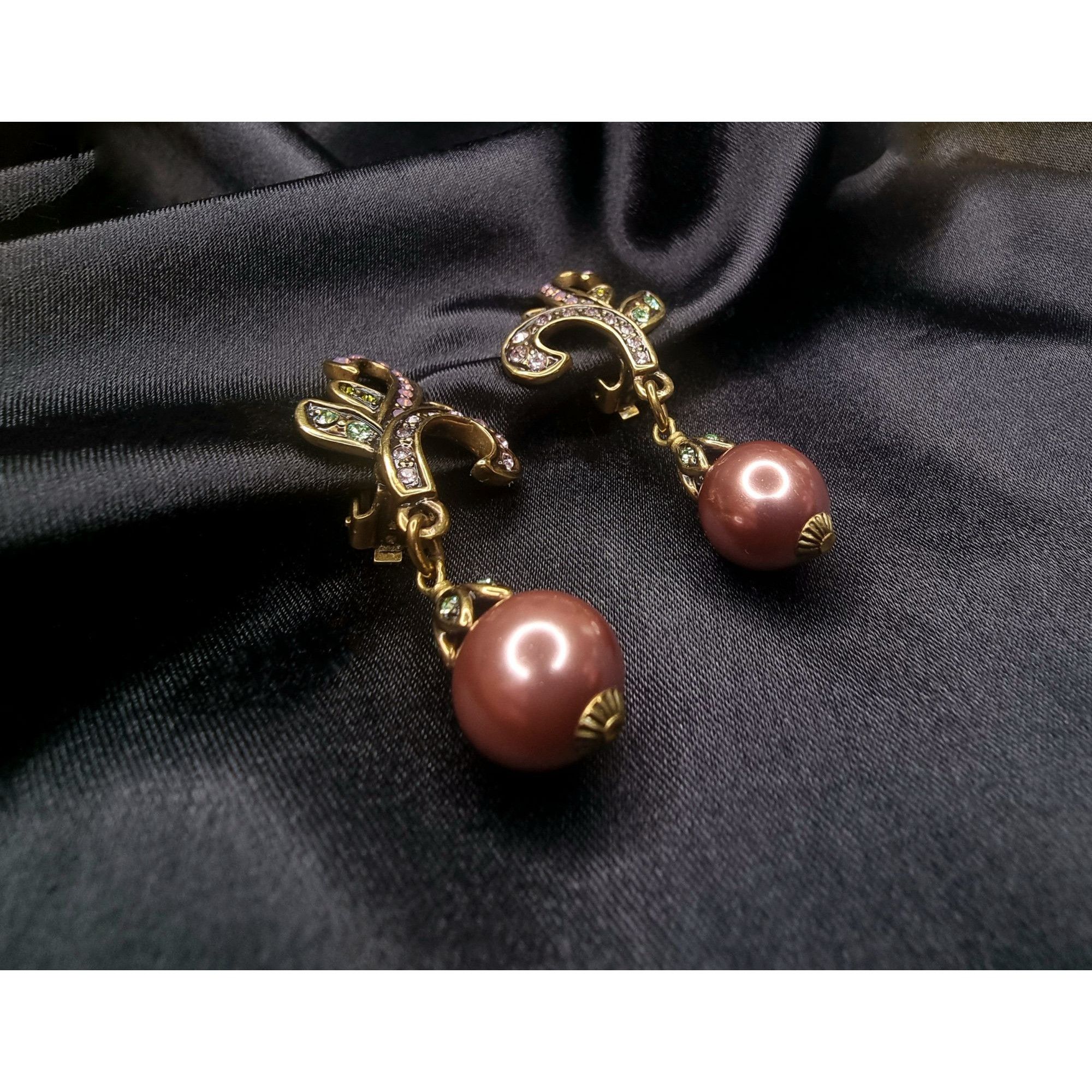 Other Heidi Daus Bronze Tone Colorful Crystals Wine Maroon Color D Size ONE SIZE - 4 Thumbnail