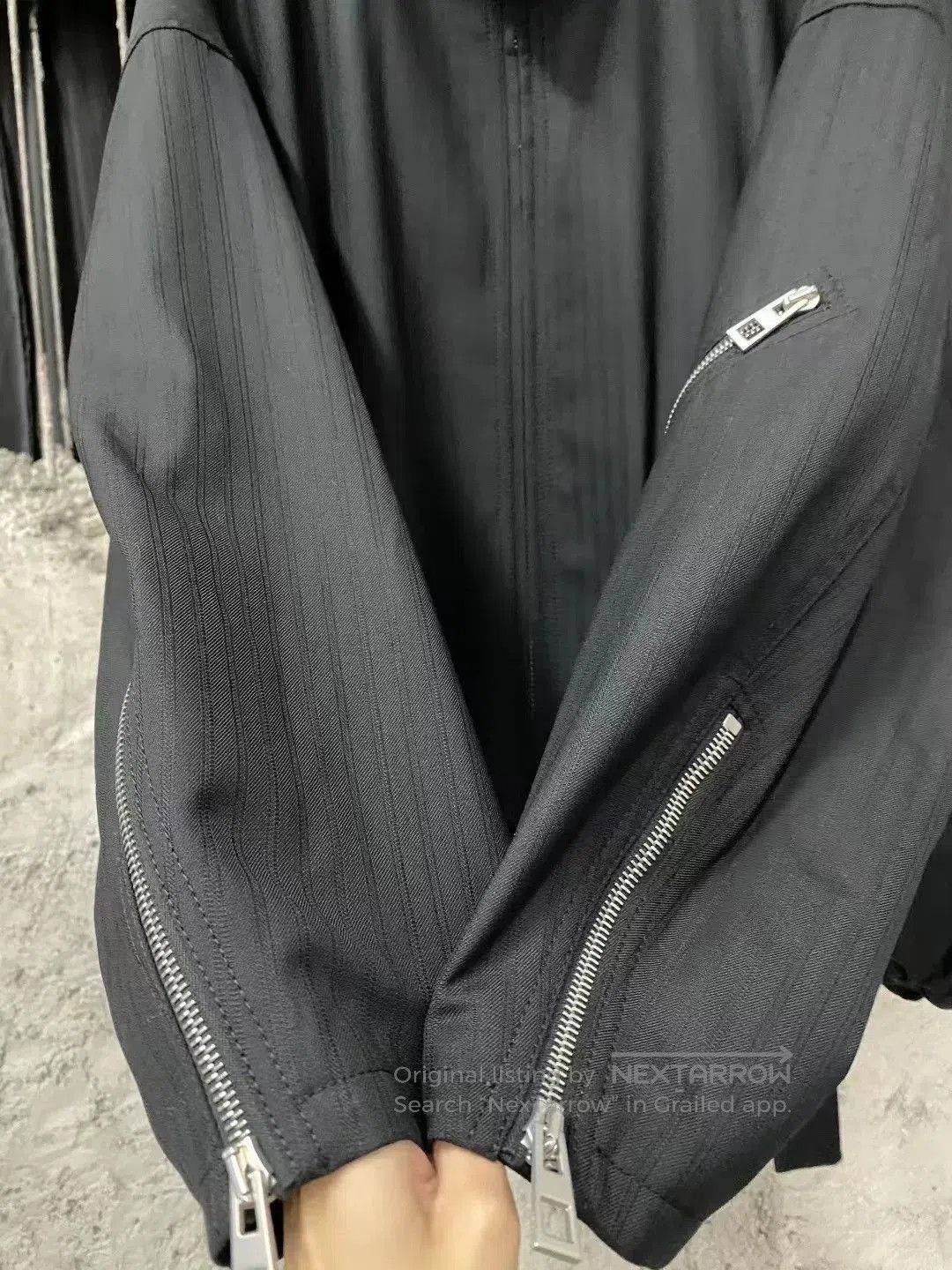 Loewe Loewe Black Vertical Stripe Wool Balloon Jacket. Size S / US 4 / IT 40 - 5 Thumbnail