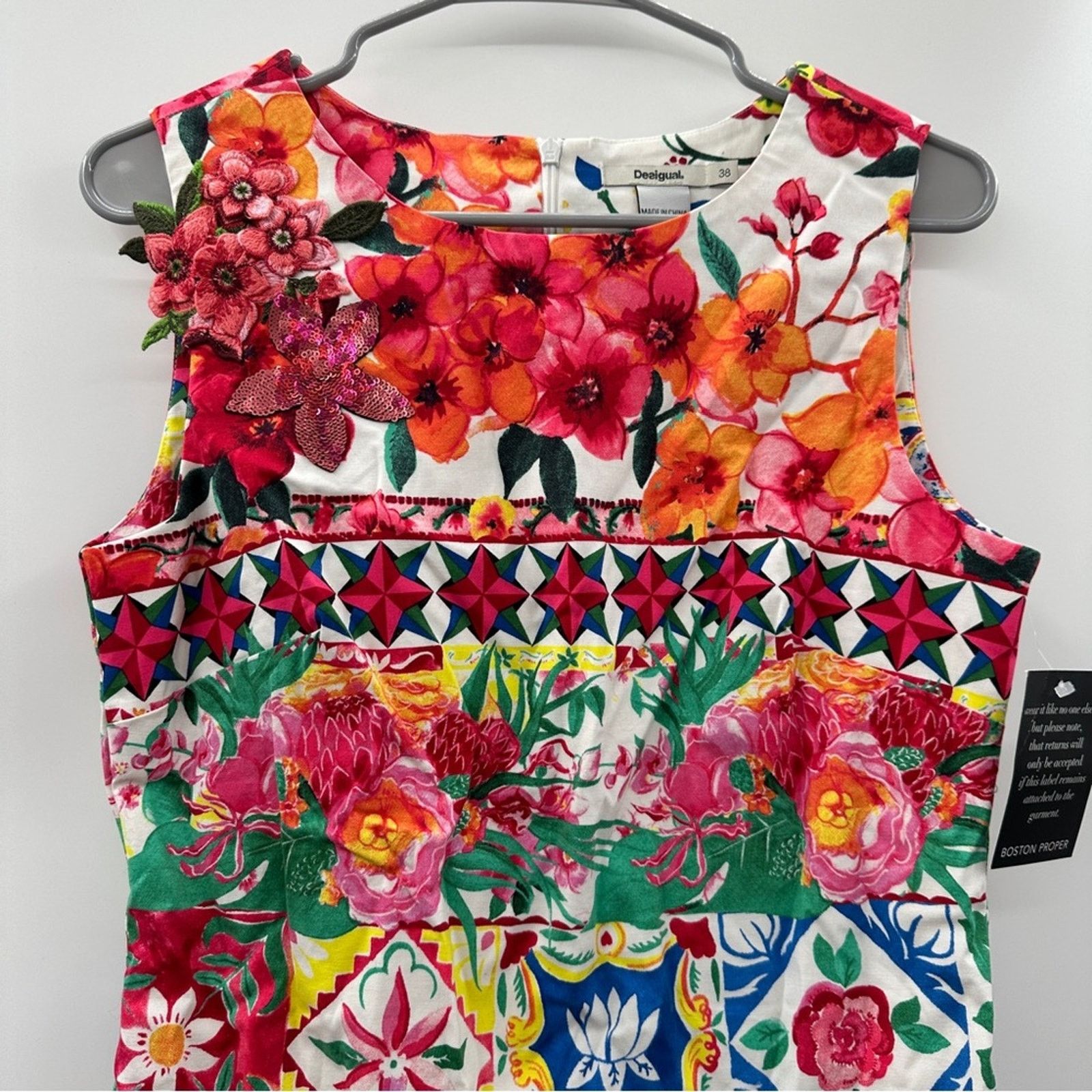 Desigual Desigual Angelina Multicolor Paisley Floral Print Dress Size M / US 6-8 / IT 42-44 - 3 Thumbnail