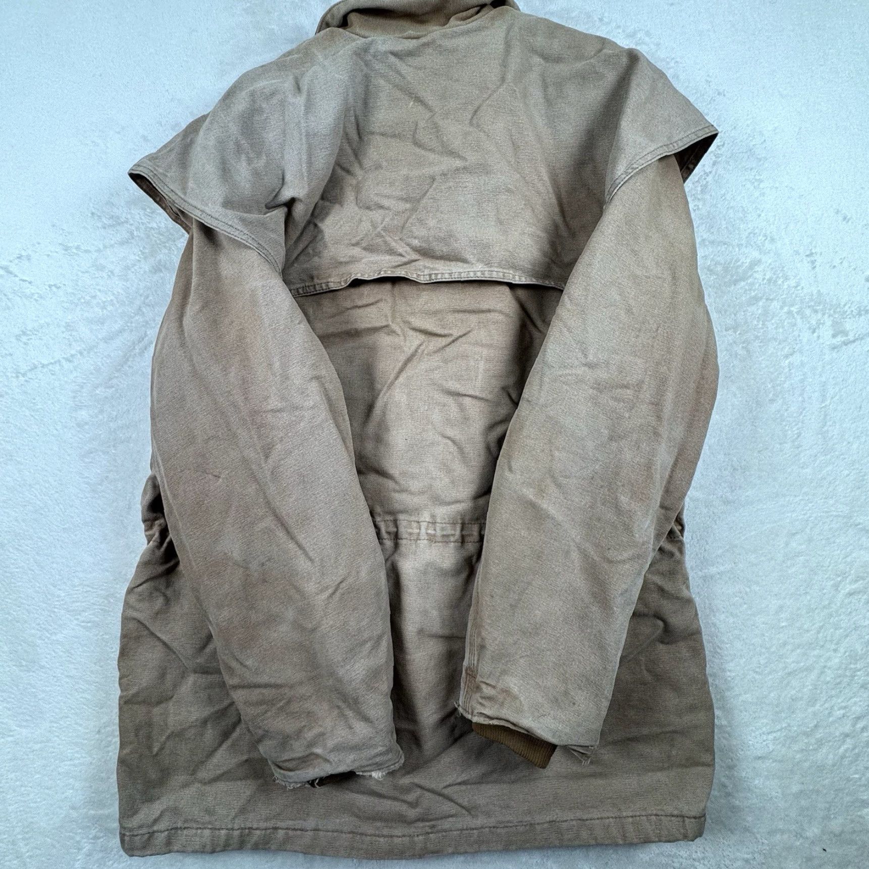 Carhartt VINTAGE Carhartt Ranch Hand Cattle Roper Coat Men's L Workwear Canvas Tan Grunge 90s Distressed Pocket Sherpa Lining Size US L / EU 52-54 / 3 - 4 Thumbnail