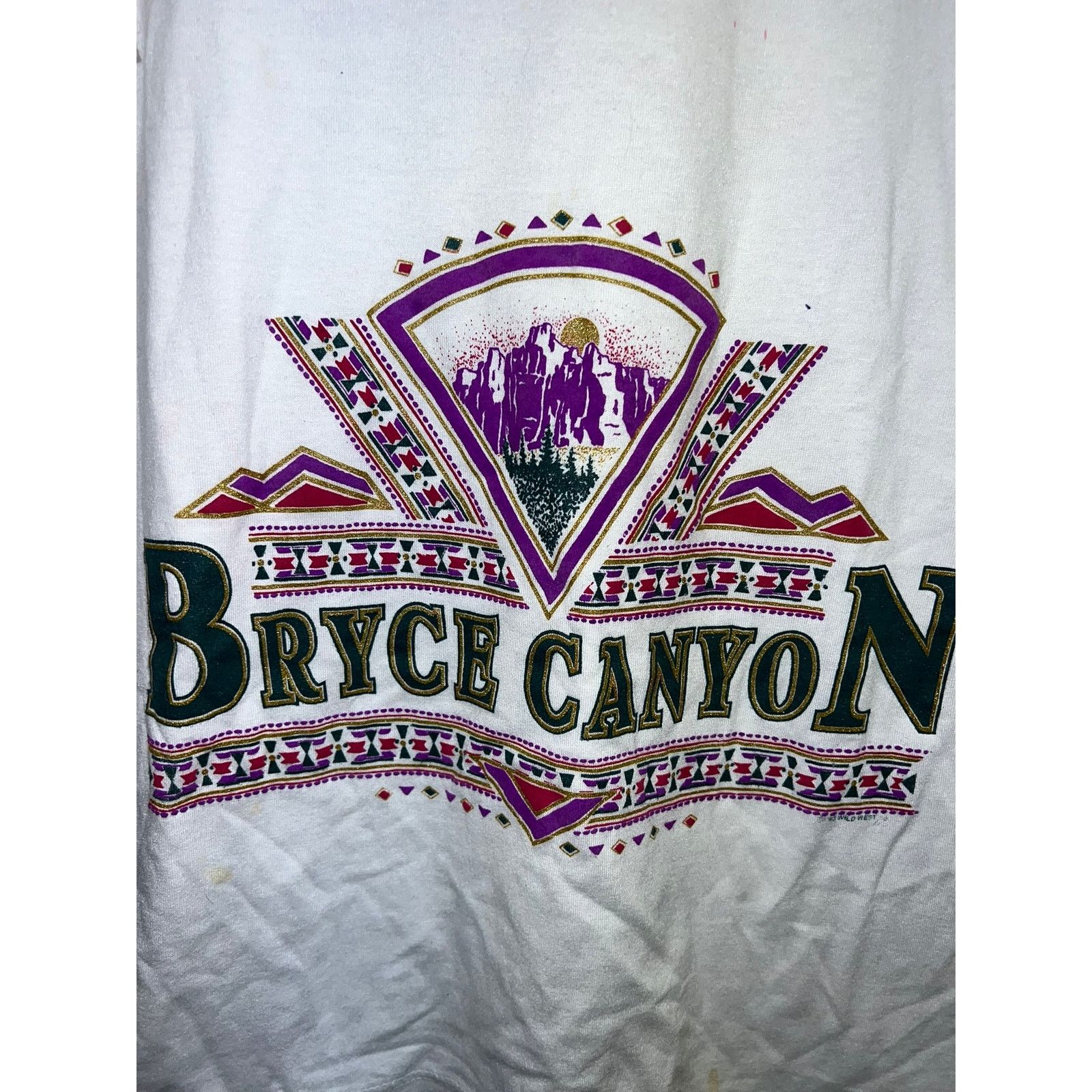 Jerzees Vintage Bryce Canyon Shirt Test Print Stained Paint 90s L Size US L / EU 52-54 / 3 - 2 Thumbnail